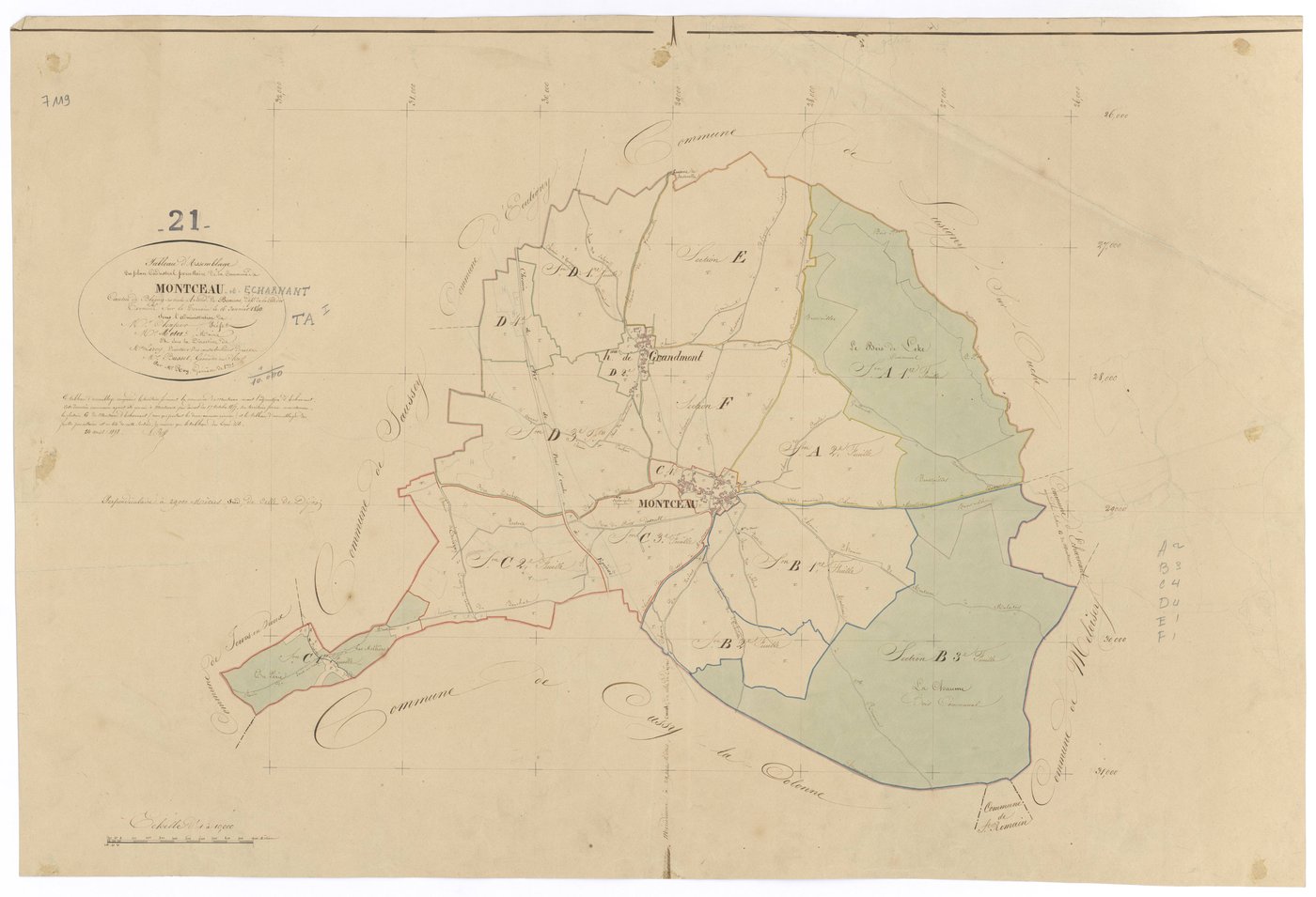 Montceau-et-Echarnant - Tableau d'assemblage 1 - 3 P PLAN 426/1