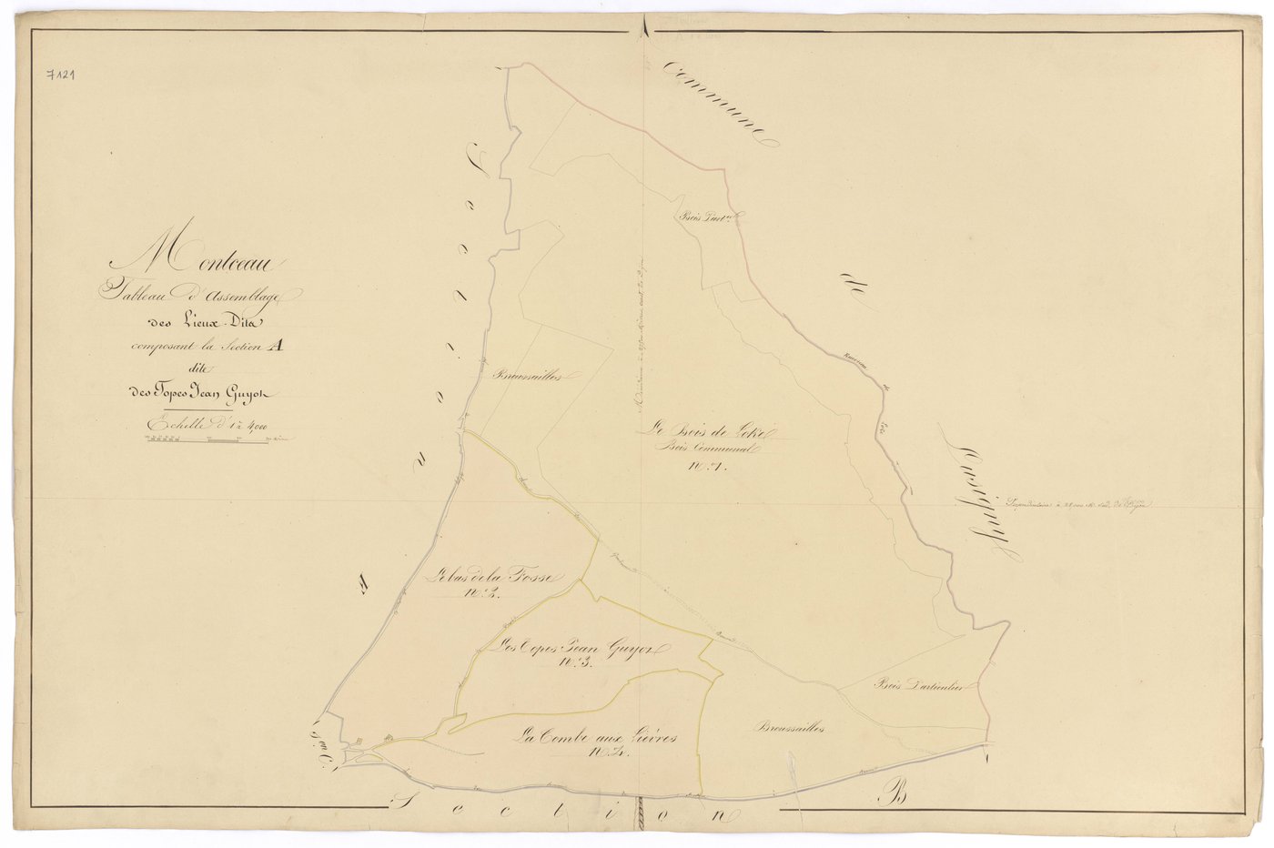 Montceau-et-Echarnant - Section A (tableau d'assemblage) - 3 P PLAN 426/3