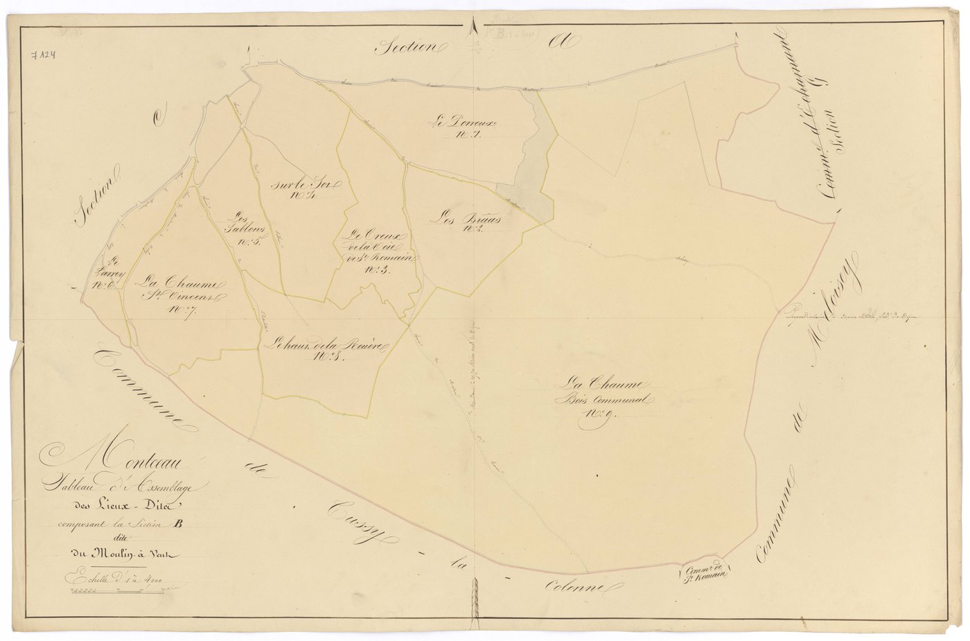 Montceau-et-Echarnant - Section B (tableau d'assemblage) - 3 P PLAN 426/6