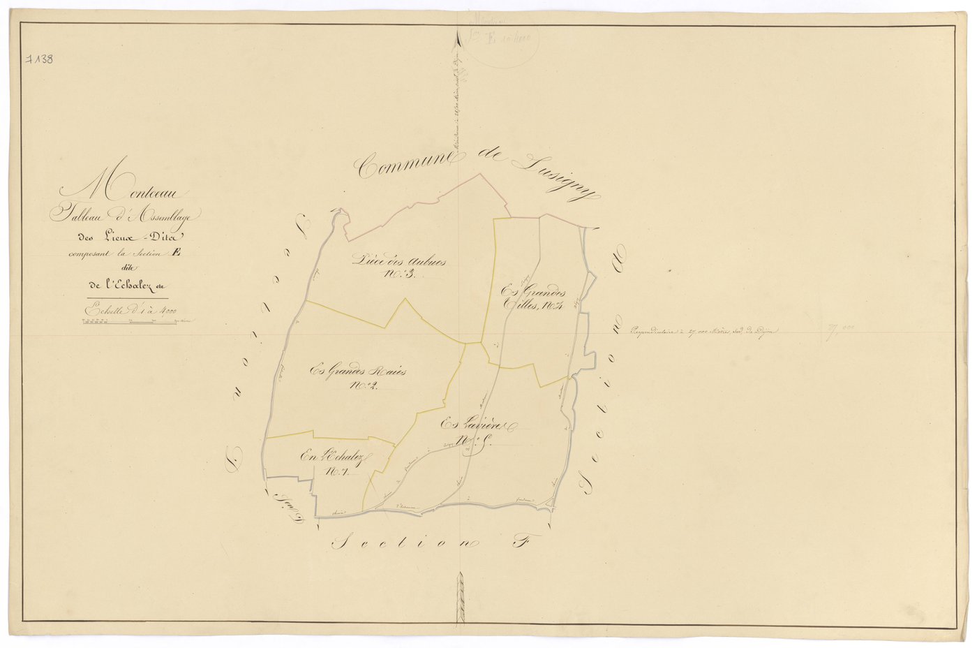 Montceau-et-Echarnant - Section E (tableau d'assemblage) - 3 P PLAN 426/20