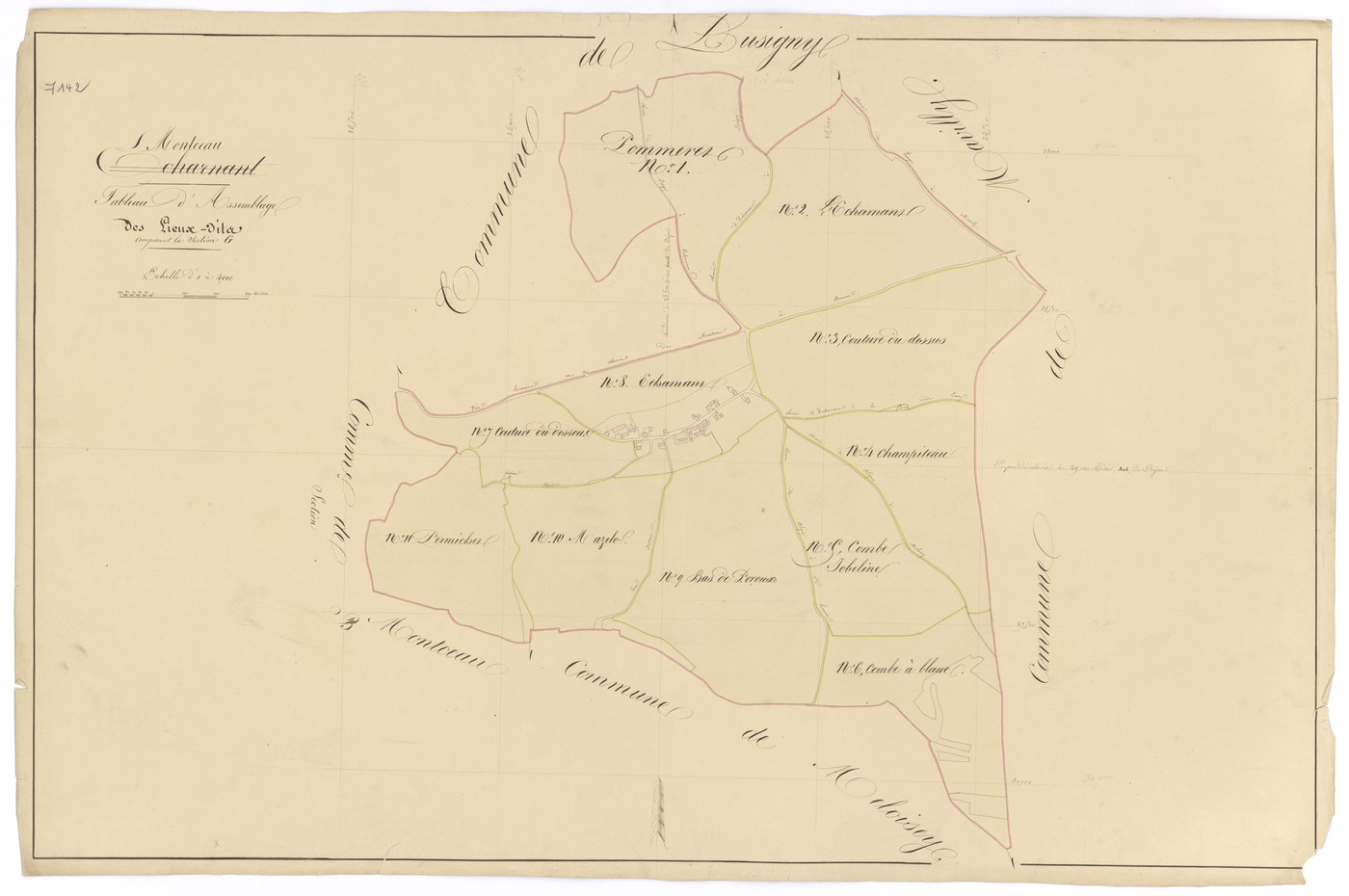 Montceau-et-Echarnant - Section G (tableau d'assemblage) - 3 P PLAN 426/24