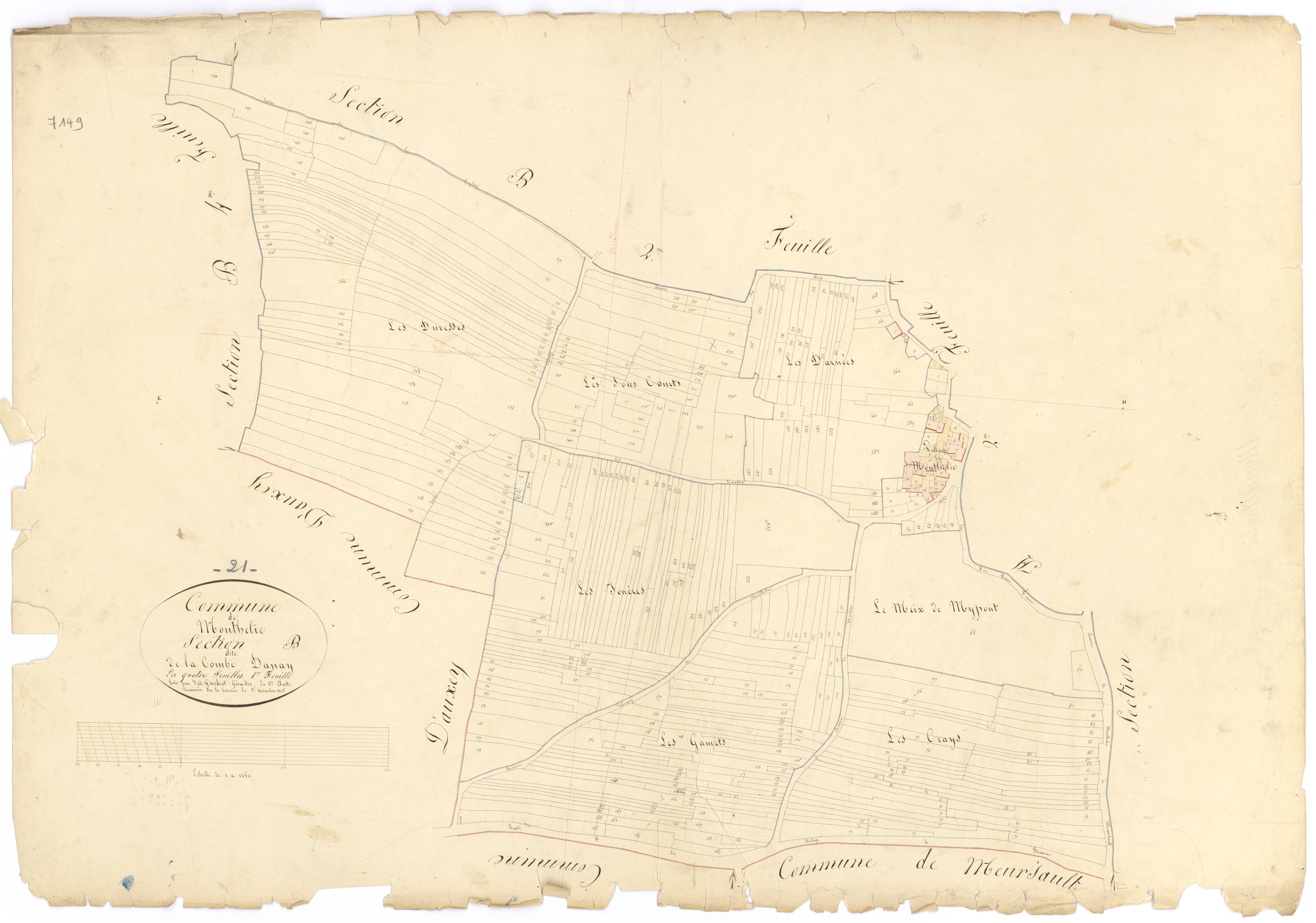 Monthelie - Section B1 - 3 P PLAN 427/5