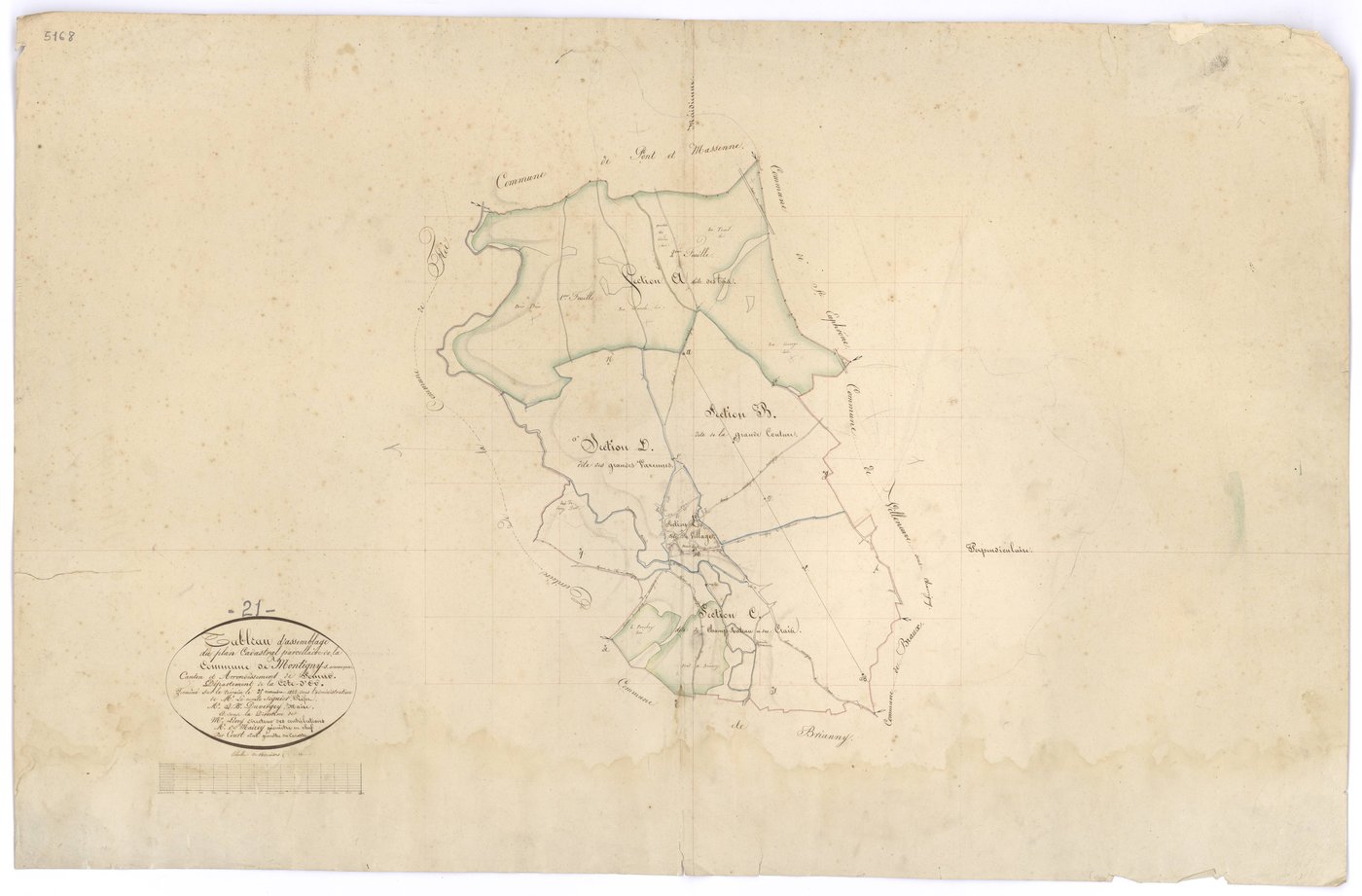 Montigny-sur-Armançon - Tableau d'assemblage - 3 P PLAN 430/1