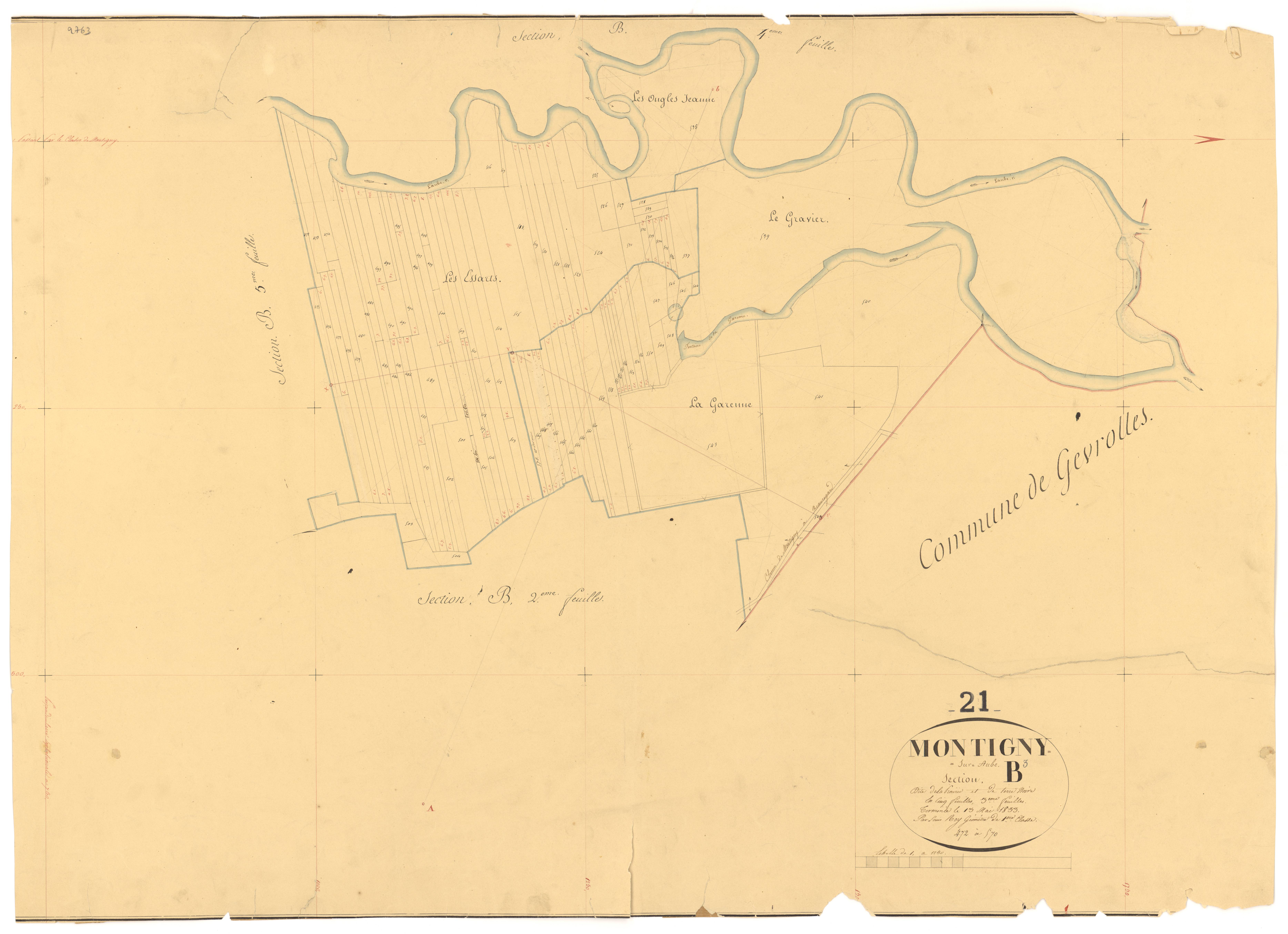 Montigny-sur-Aube - Section B3 - 3 P PLAN 431/8