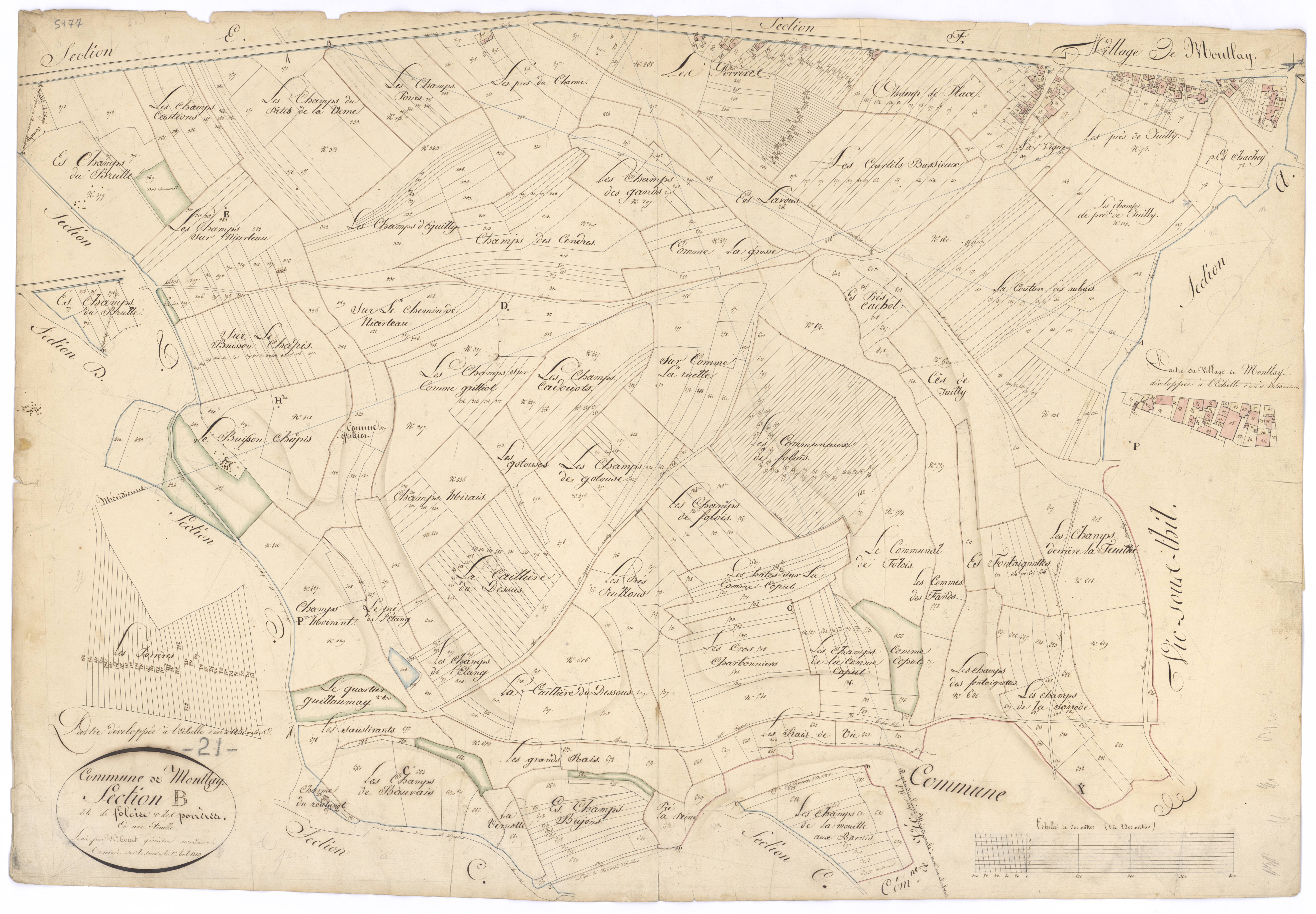 Montlay-en-Auxois - Section B - 3 P PLAN 433/3