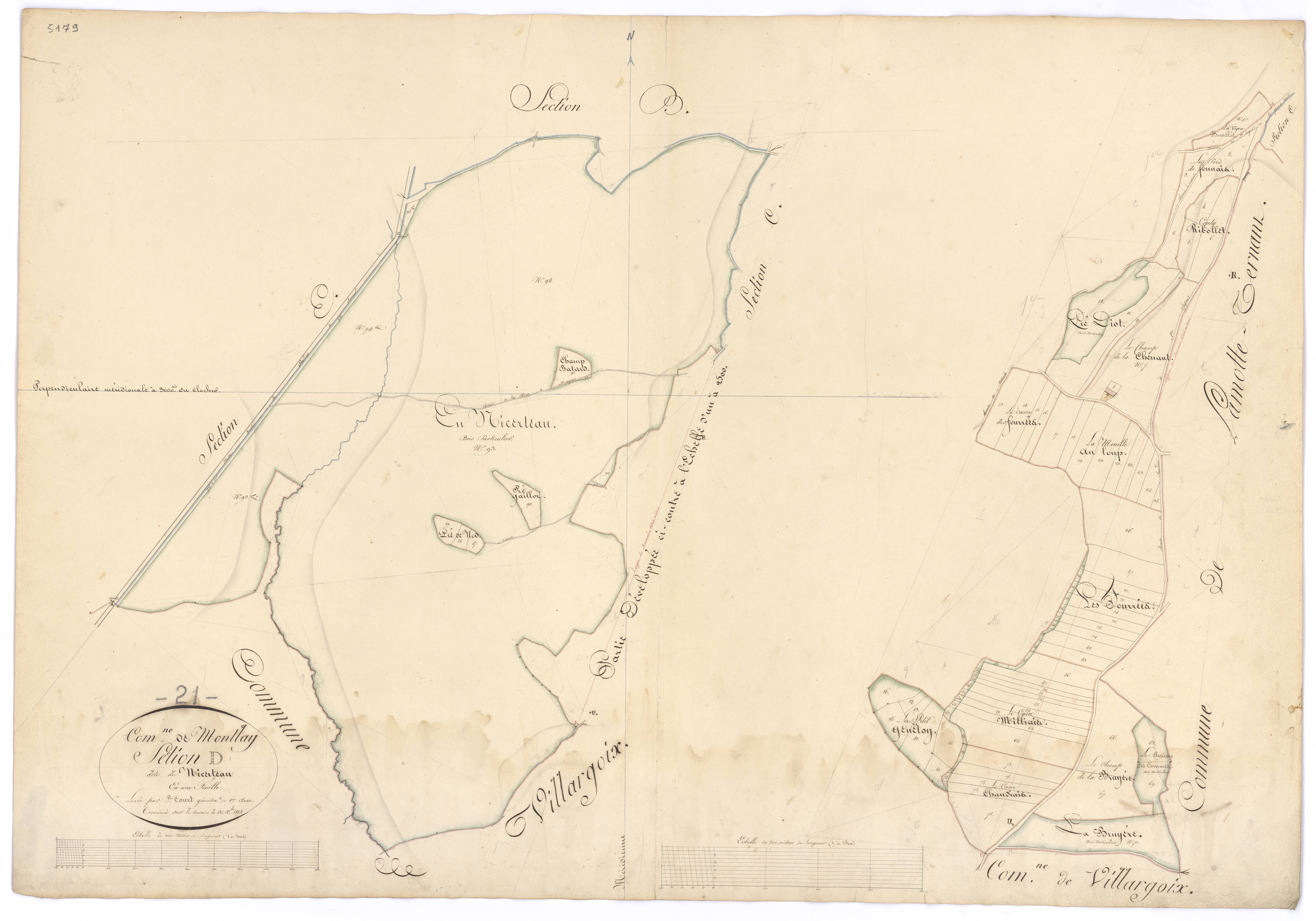 Montlay-en-Auxois - Section D - 3 P PLAN 433/5