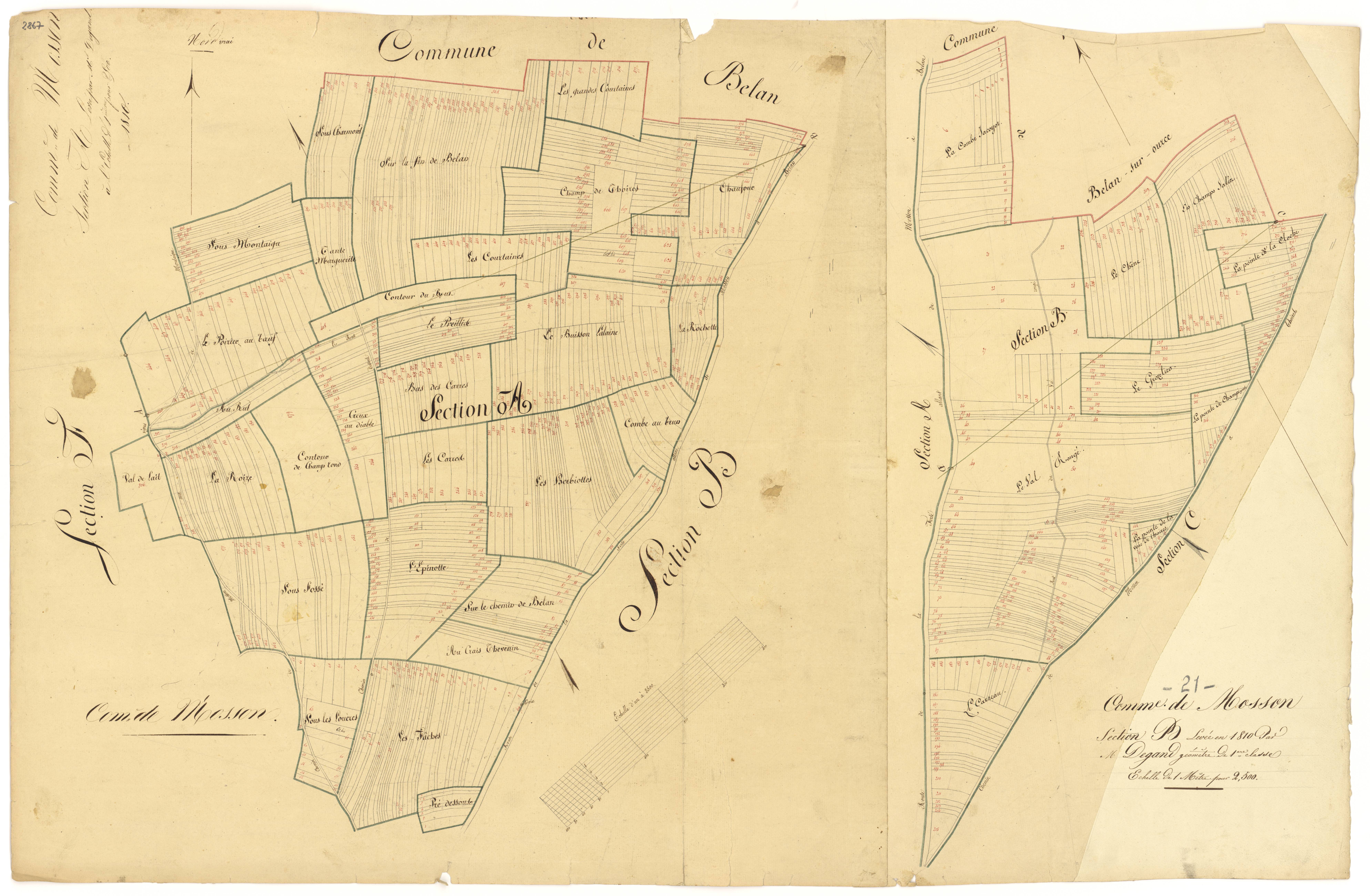 Mosson - Sections A et B - 3 P PLAN 443/2