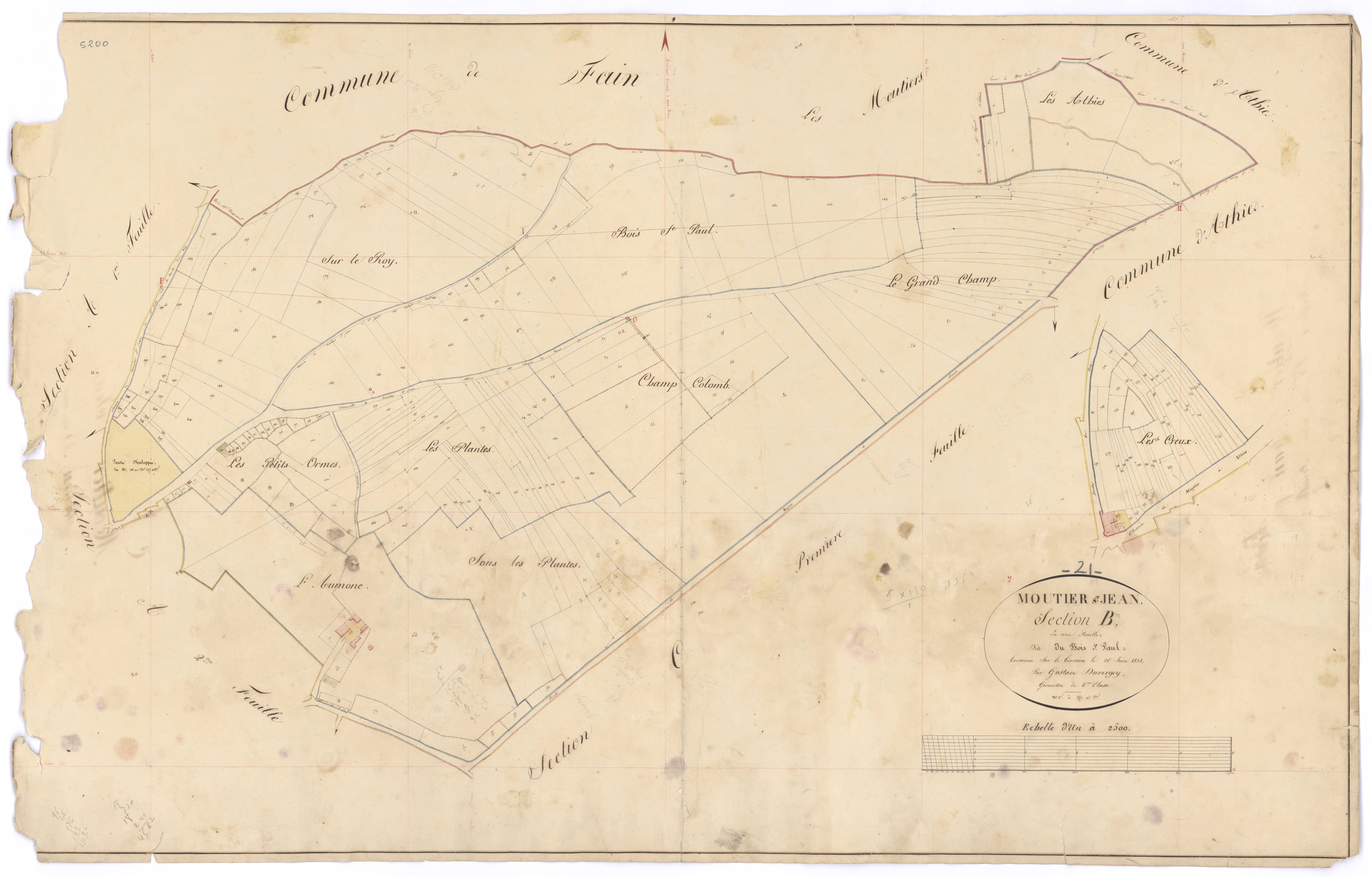 Moutiers-Saint-Jean - Section B - PLAN