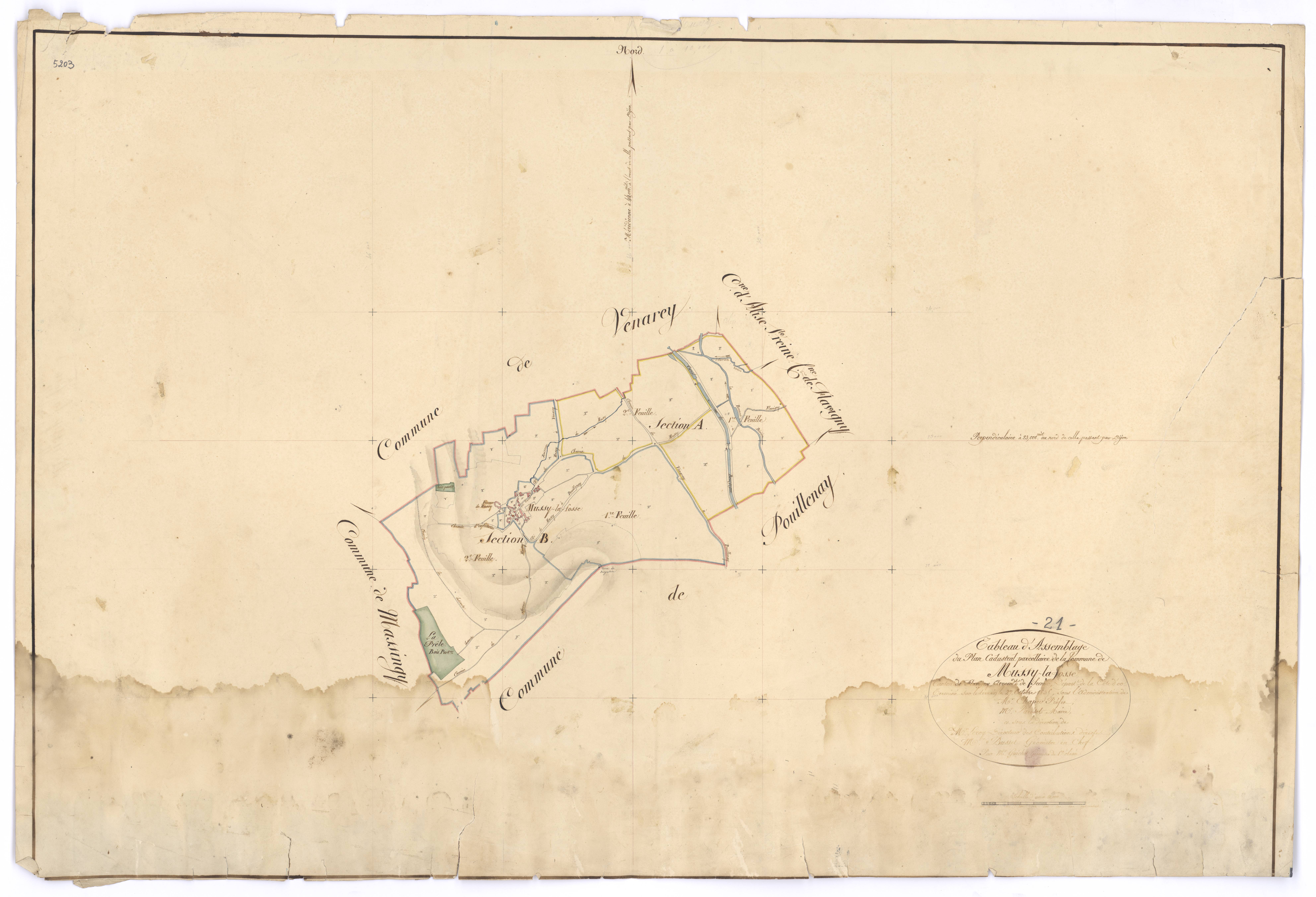 Mussy-la-Fosse - Tableau d'assemblage - 3 P PLAN 447/1