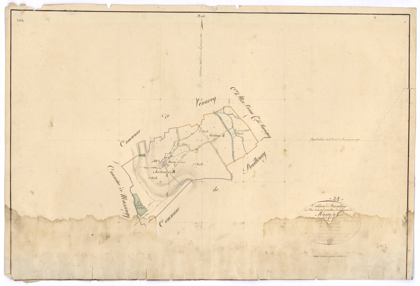 Mussy-la-Fosse - Tableau d'assemblage - 3 P PLAN 447/1