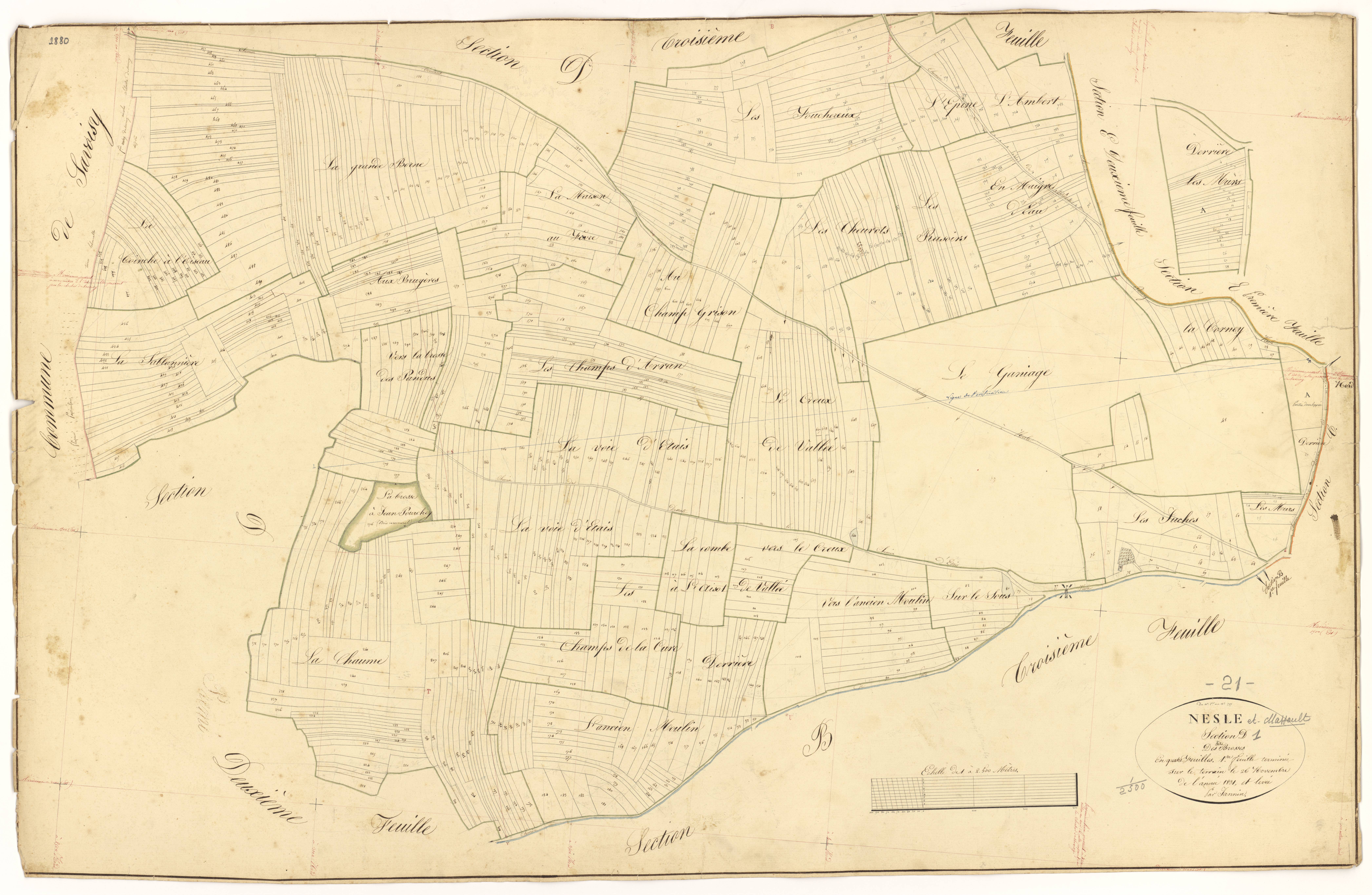 Nesle-et-Massoult - Section D1 - 3 P PLAN 450/8