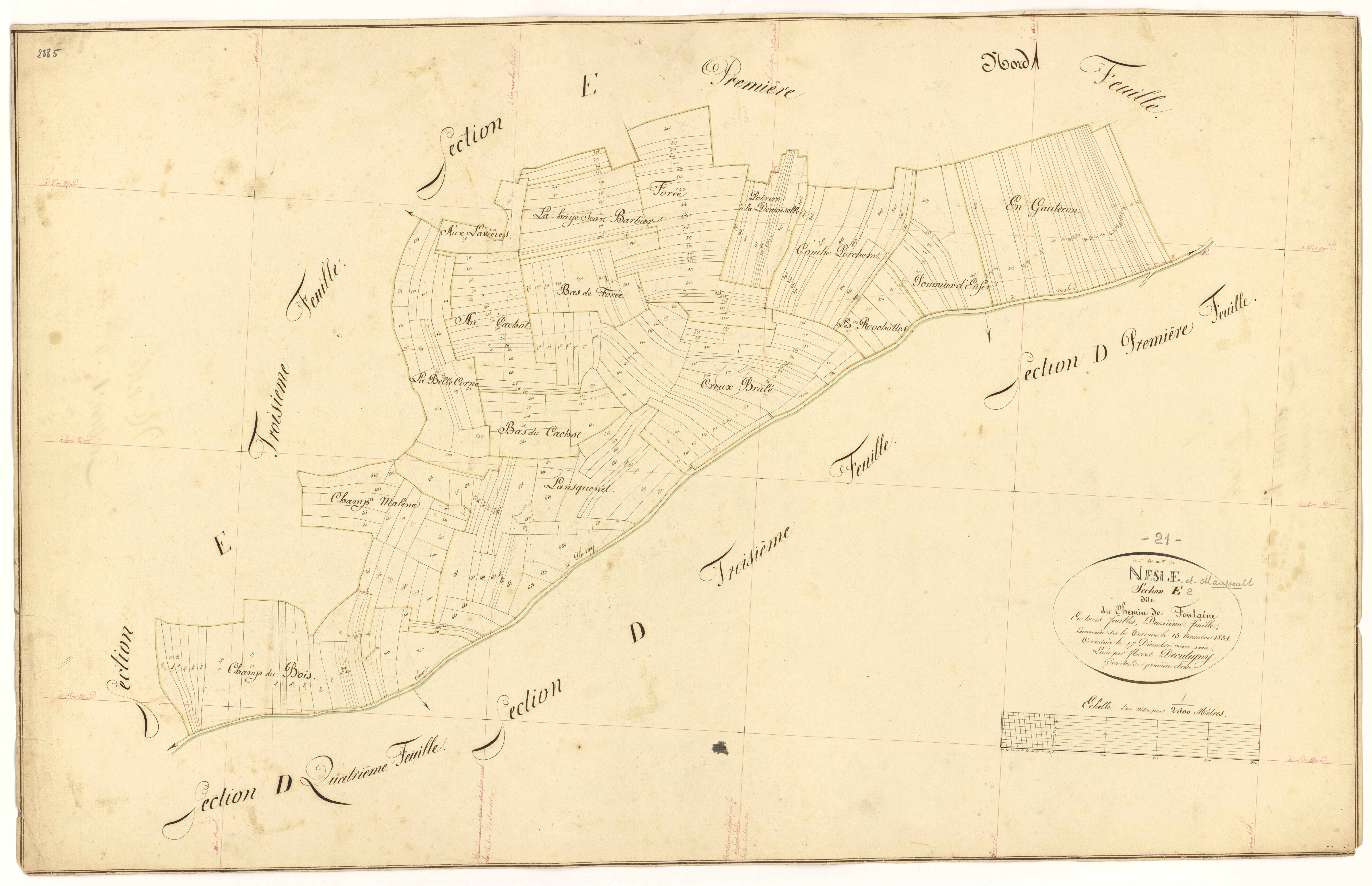Nesle-et-Massoult - Section E2 - 3 P PLAN 450/13