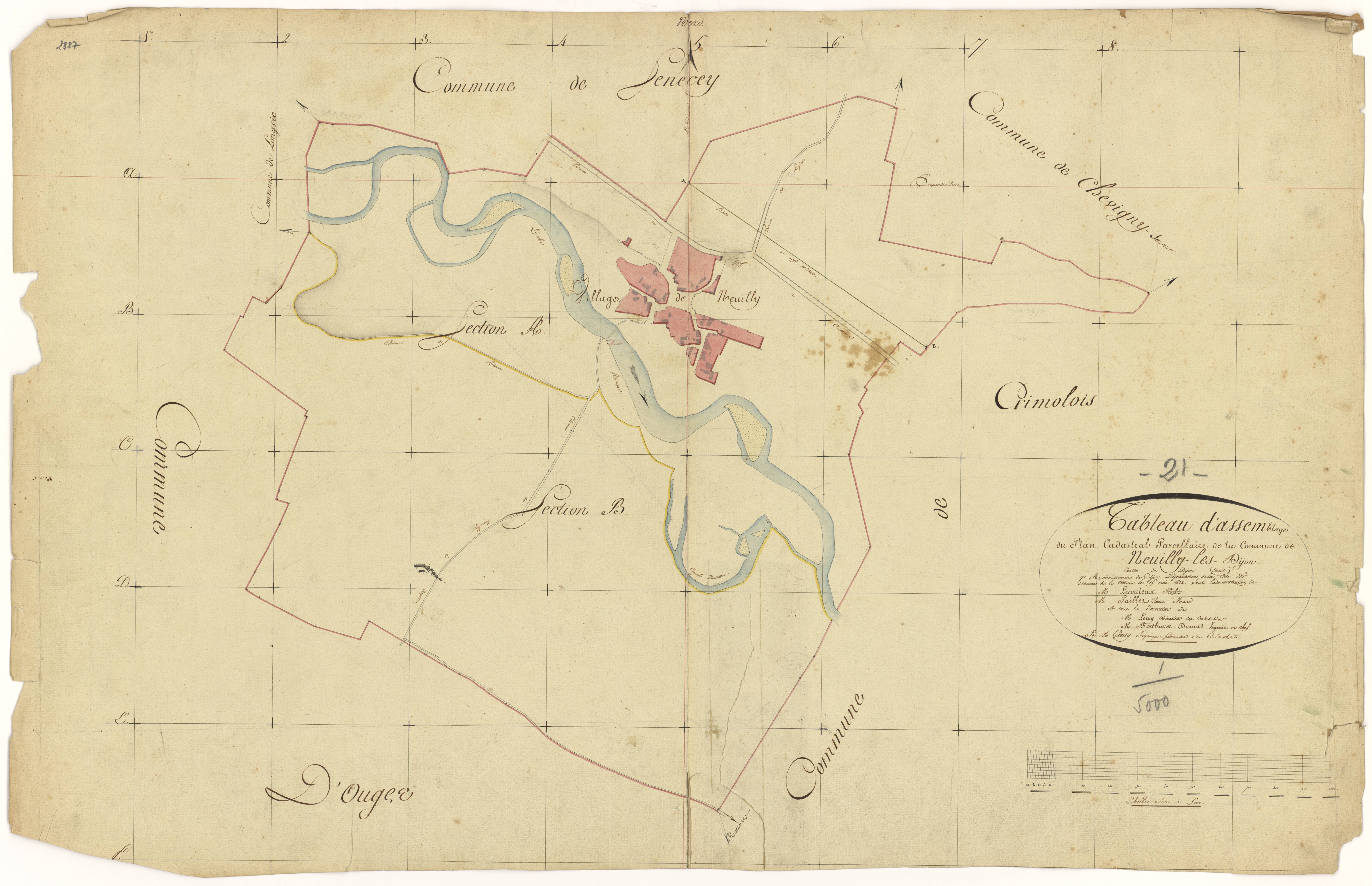 Neuilly-lès-Dijon - Tableau d'assemblage - 3 P PLAN 451/1