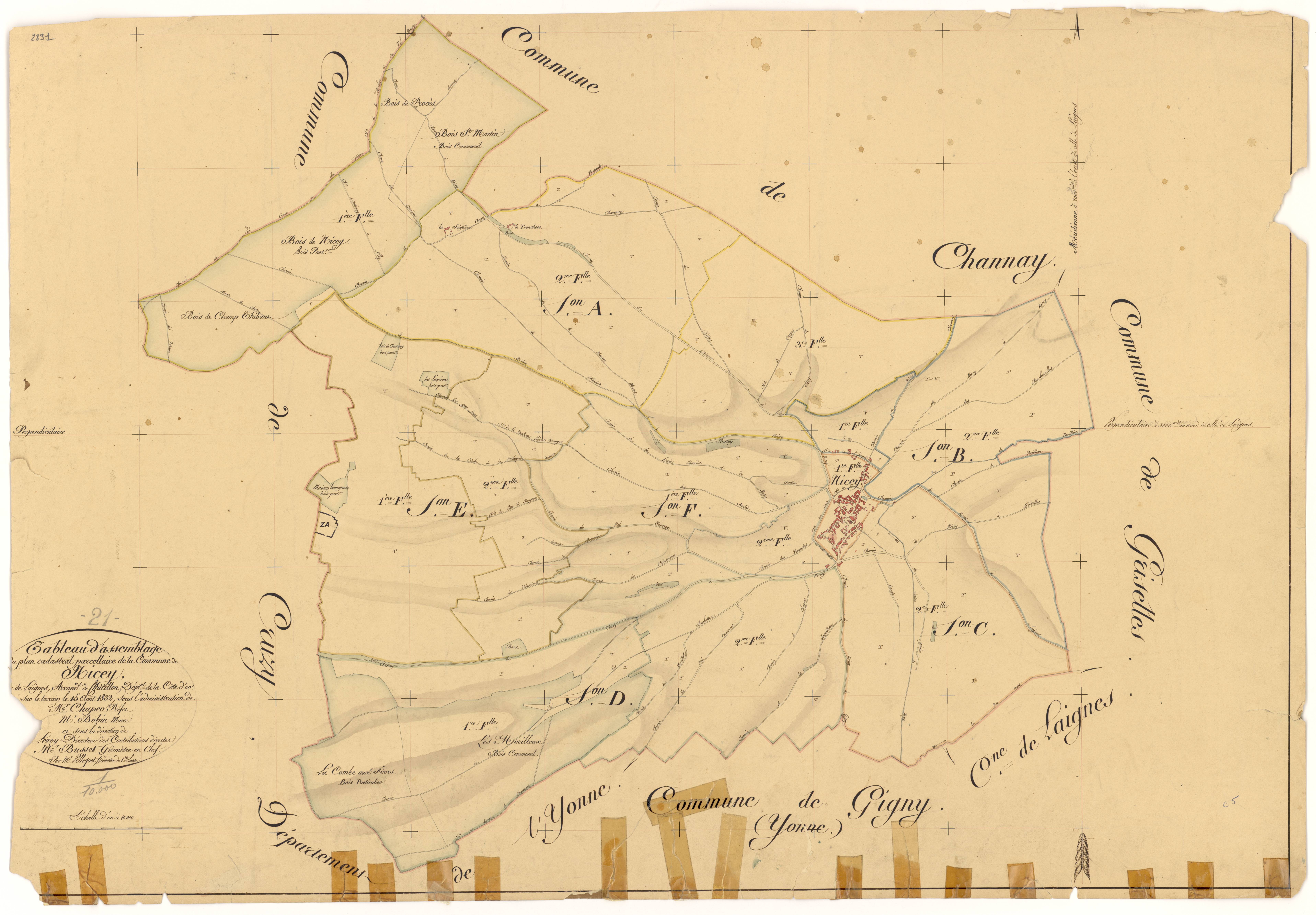 Nicey - Tableau d'assemblage - 3 P PLAN 453/1