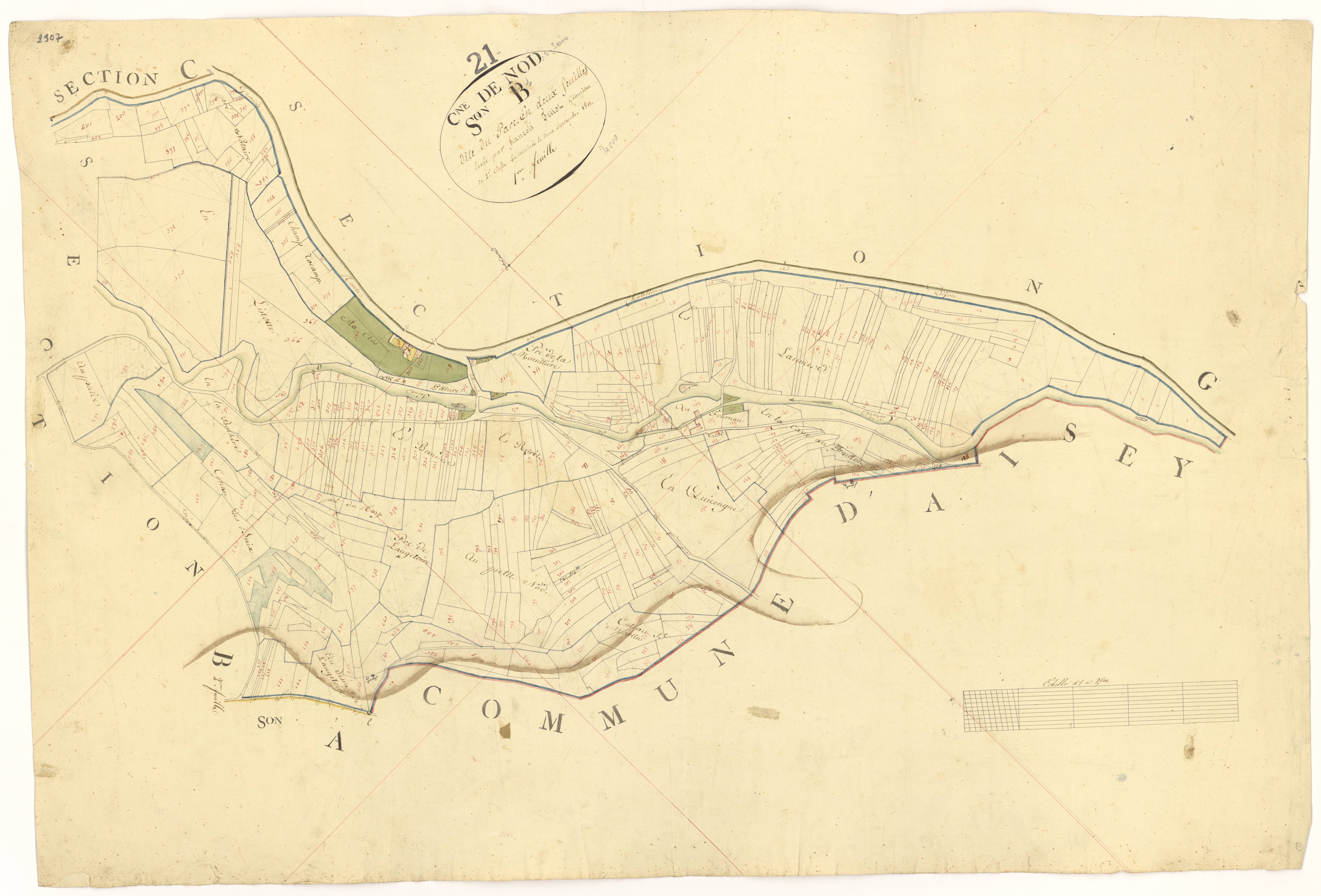 Nod-sur-Seine - Section B1 - 3 P PLAN 454/3