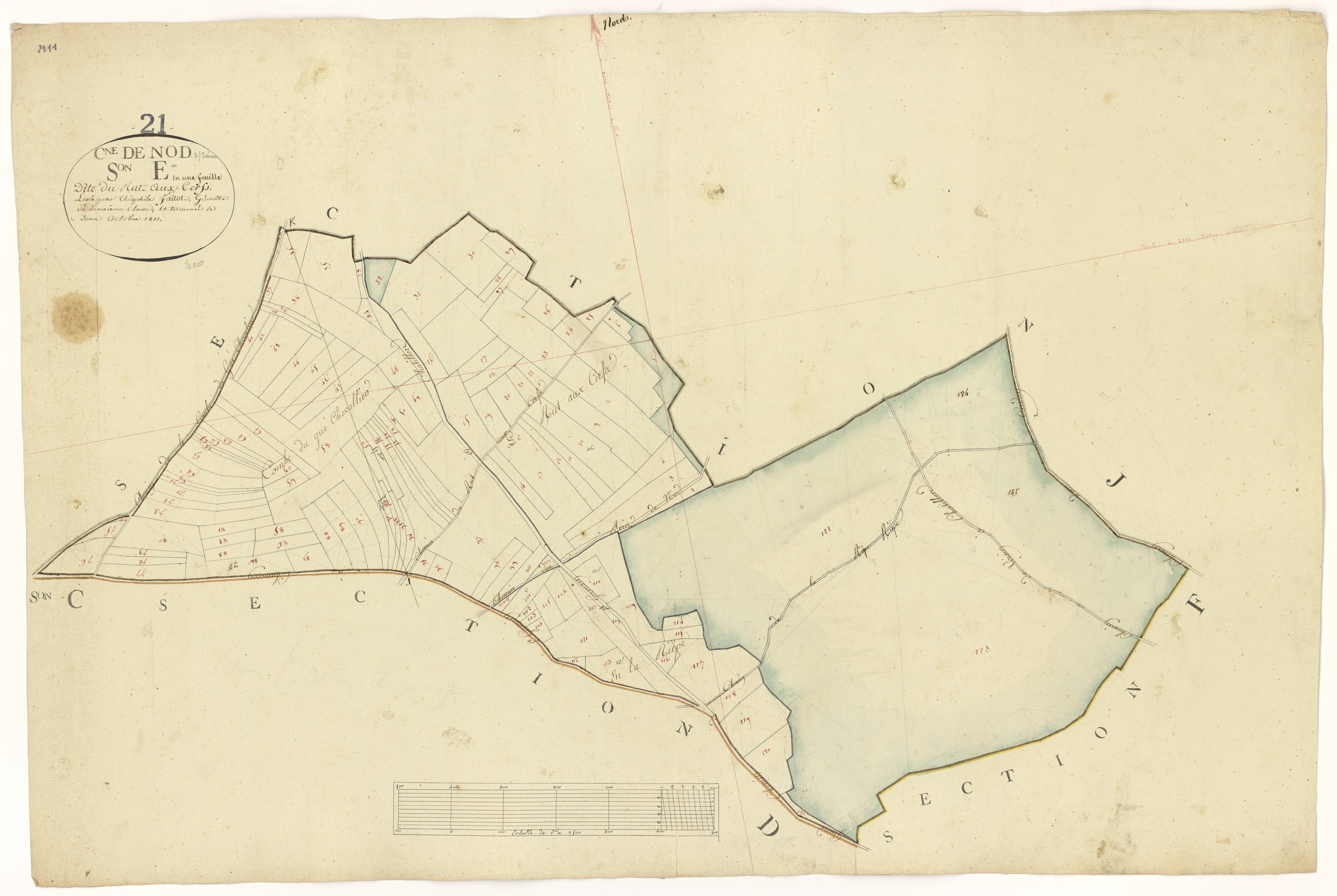 Nod-sur-Seine - Section E - 3 P PLAN 454/7