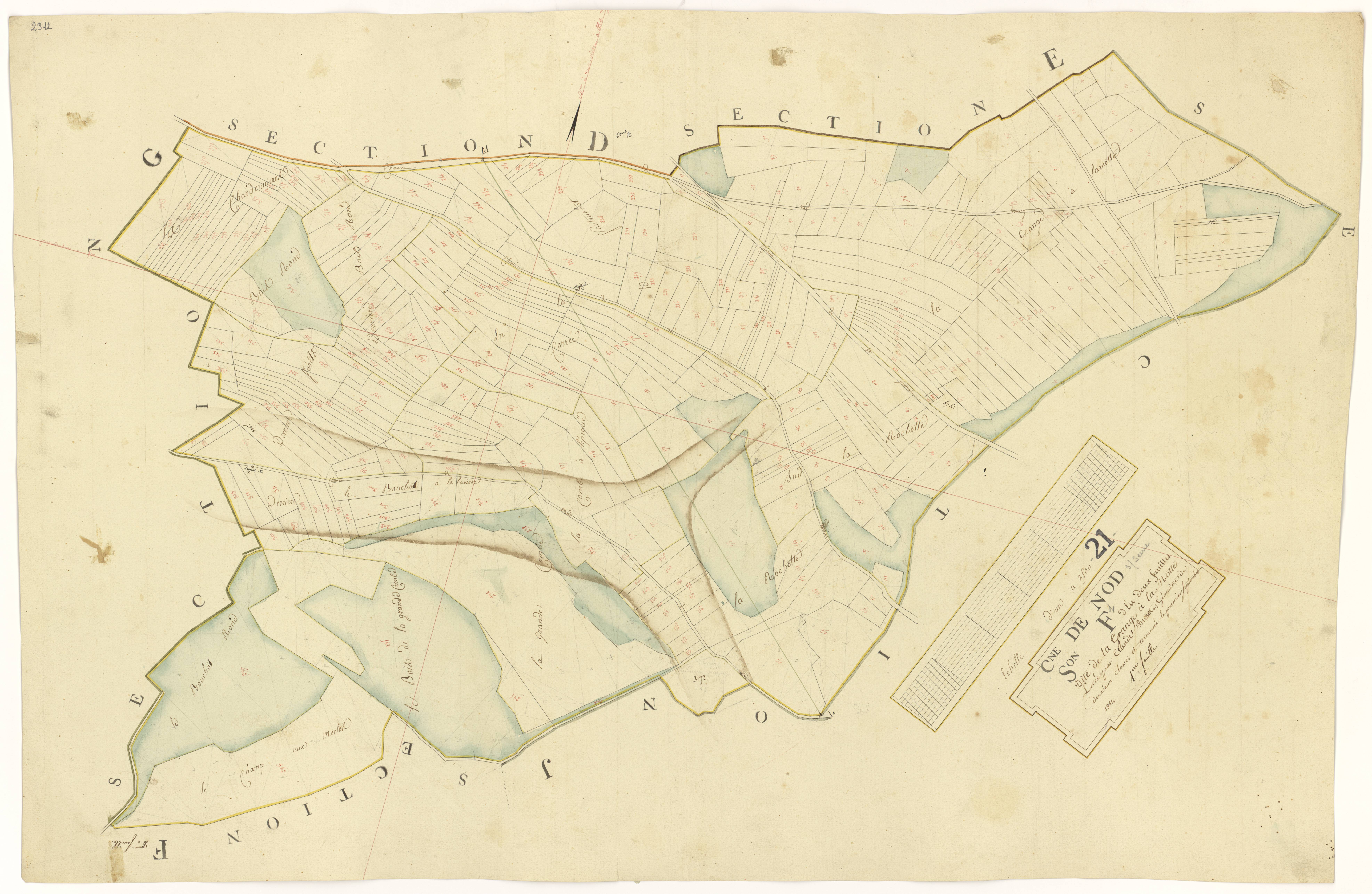 Nod-sur-Seine - Section F1 - 3 P PLAN 454/8