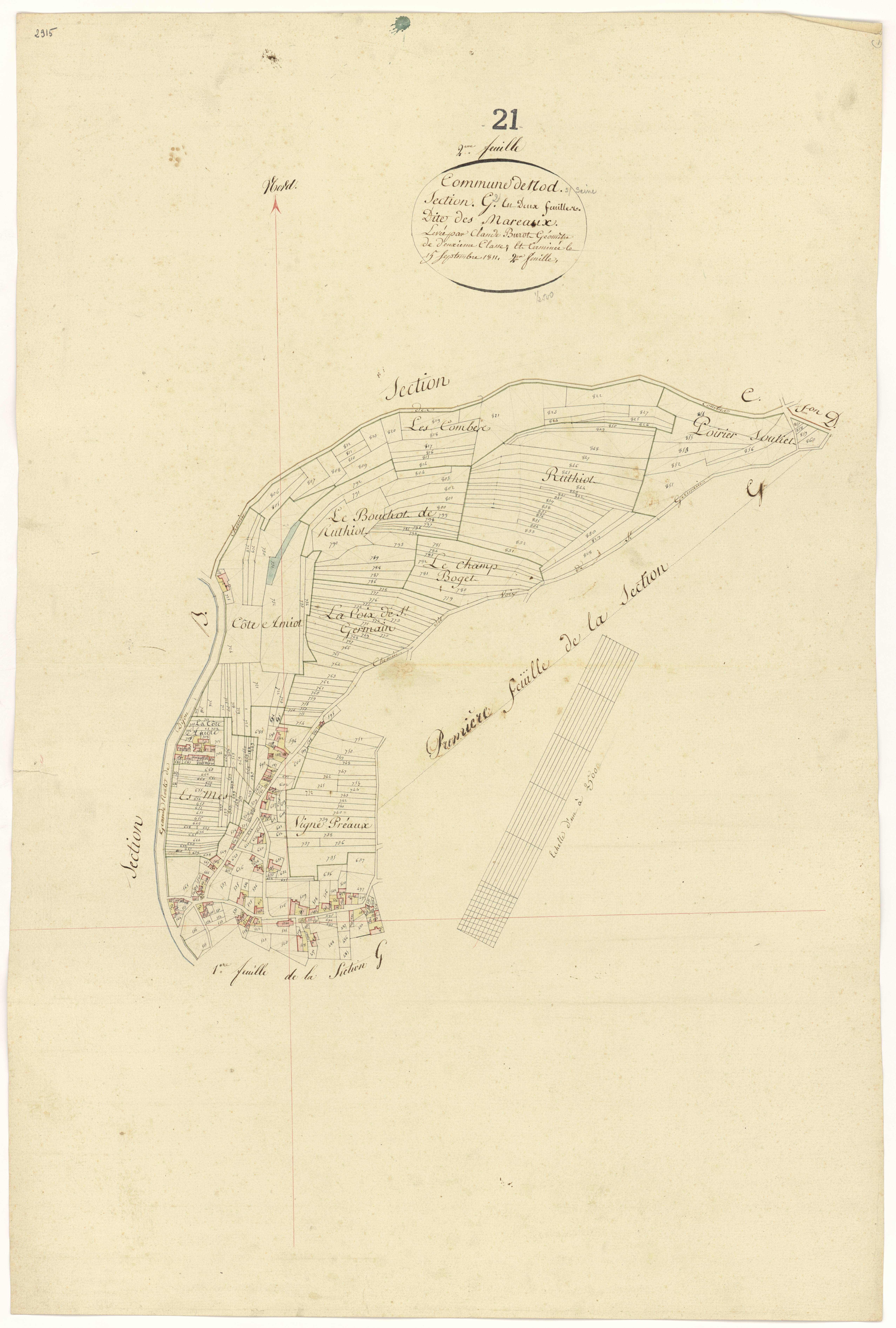 Nod-sur-Seine - Section G2 - 3 P PLAN 454/11