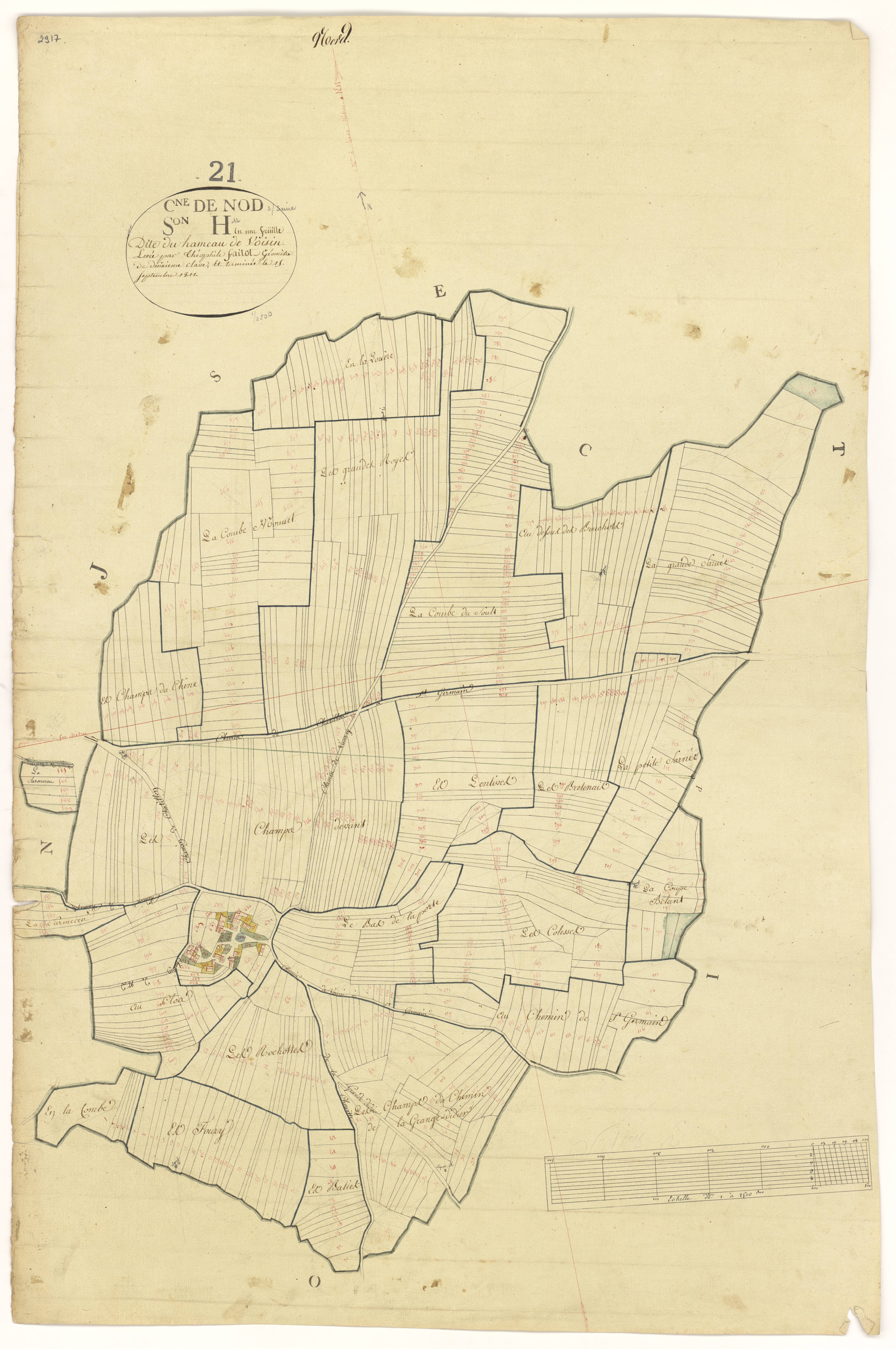 Nod-sur-Seine - Section H - 3 P PLAN 454/13