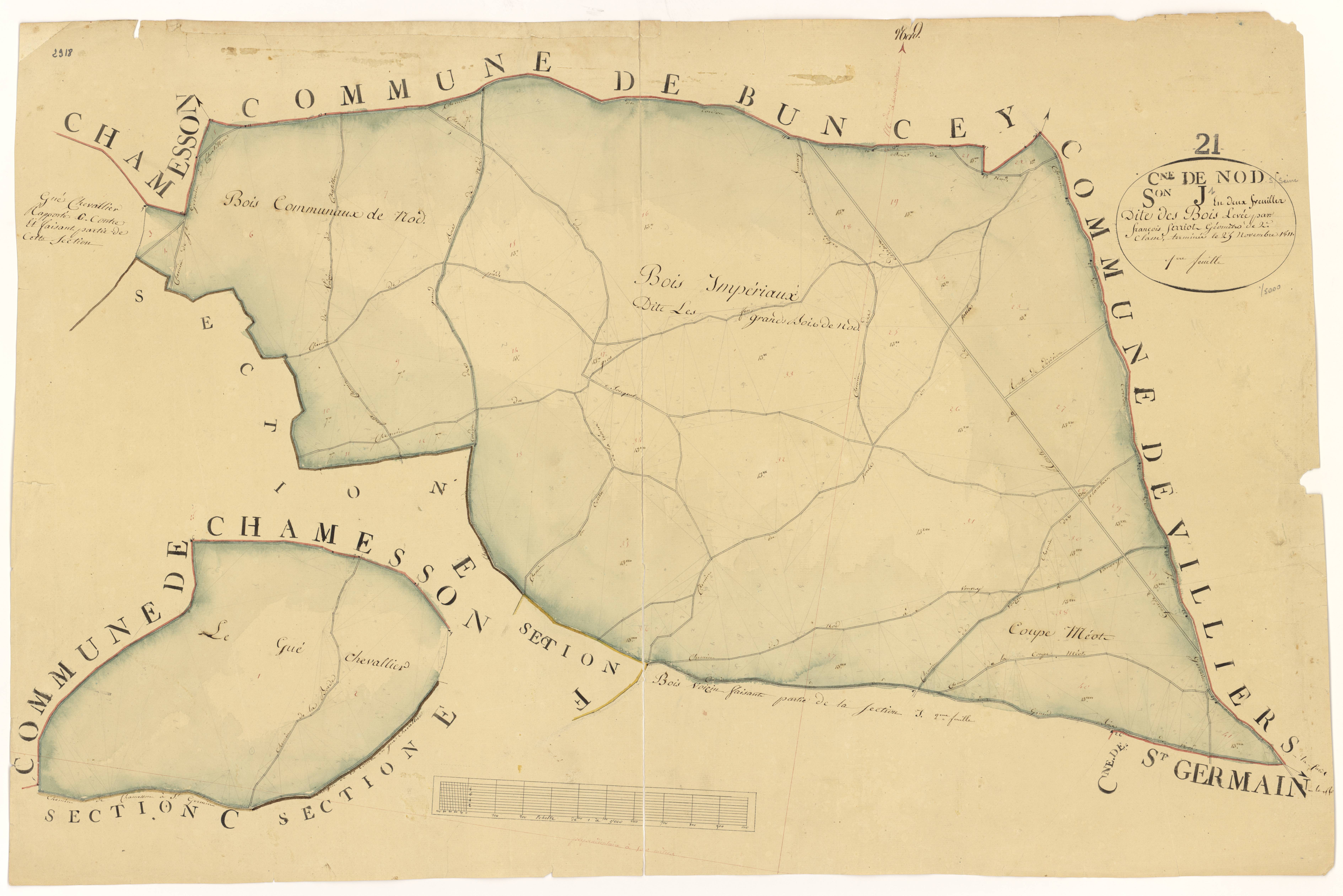 Nod-sur-Seine - Section J1 - 3 P PLAN 454/14
