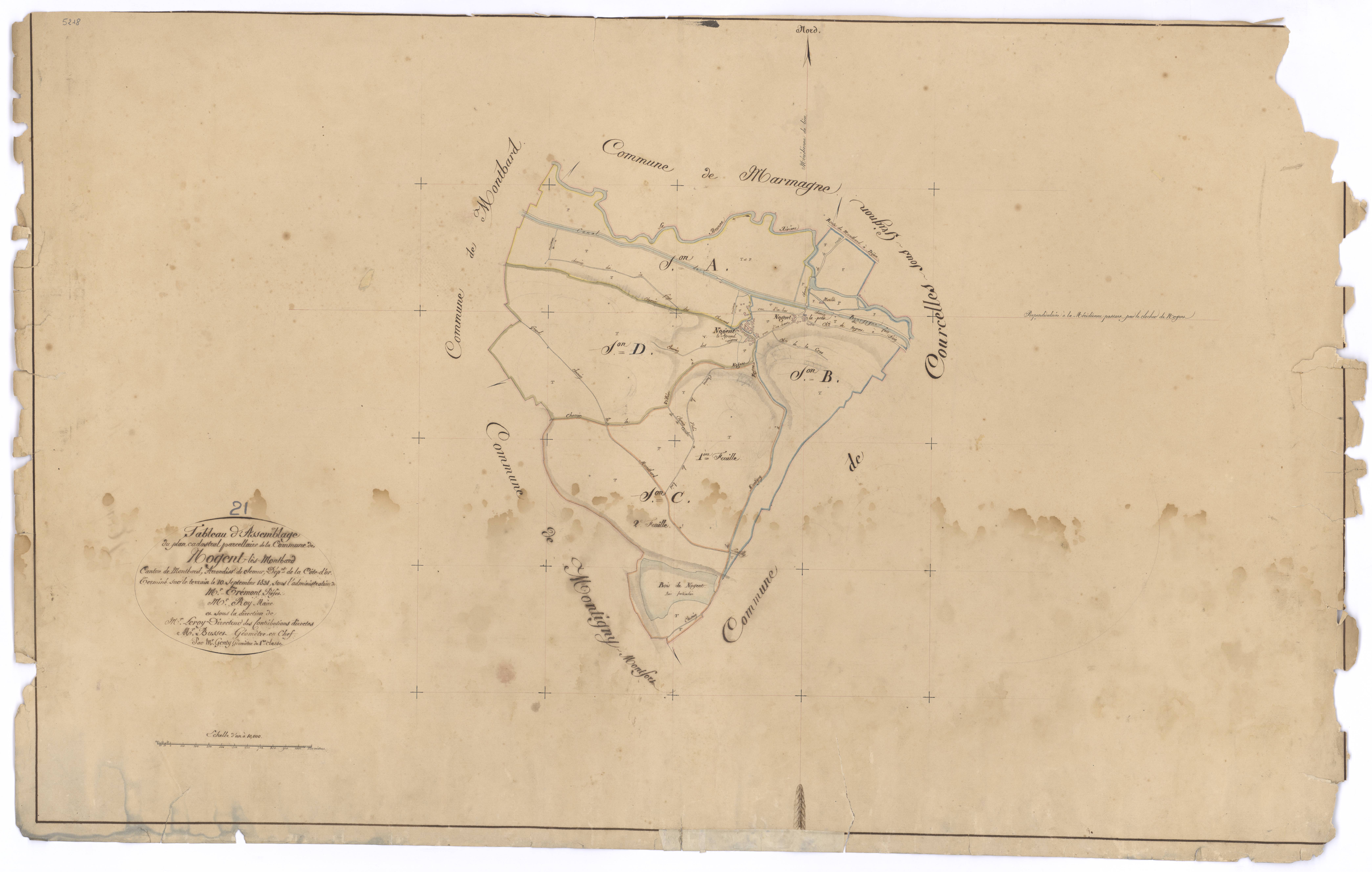 Nogent-lès-Montbard - Tableau d'assemblage - 3 P PLAN 455/1