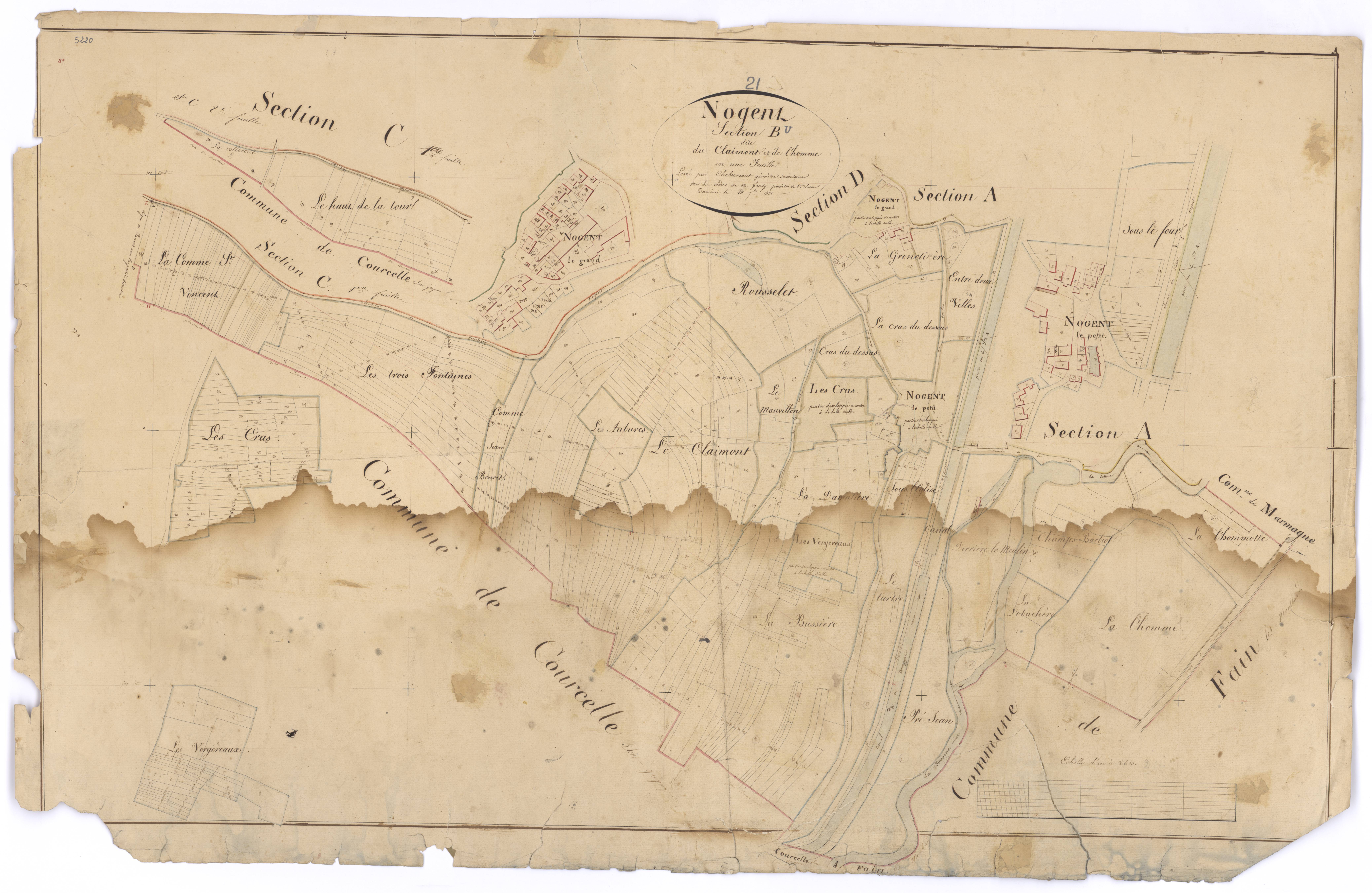Nogent-lès-Montbard - Section B - 3 P PLAN 455/3