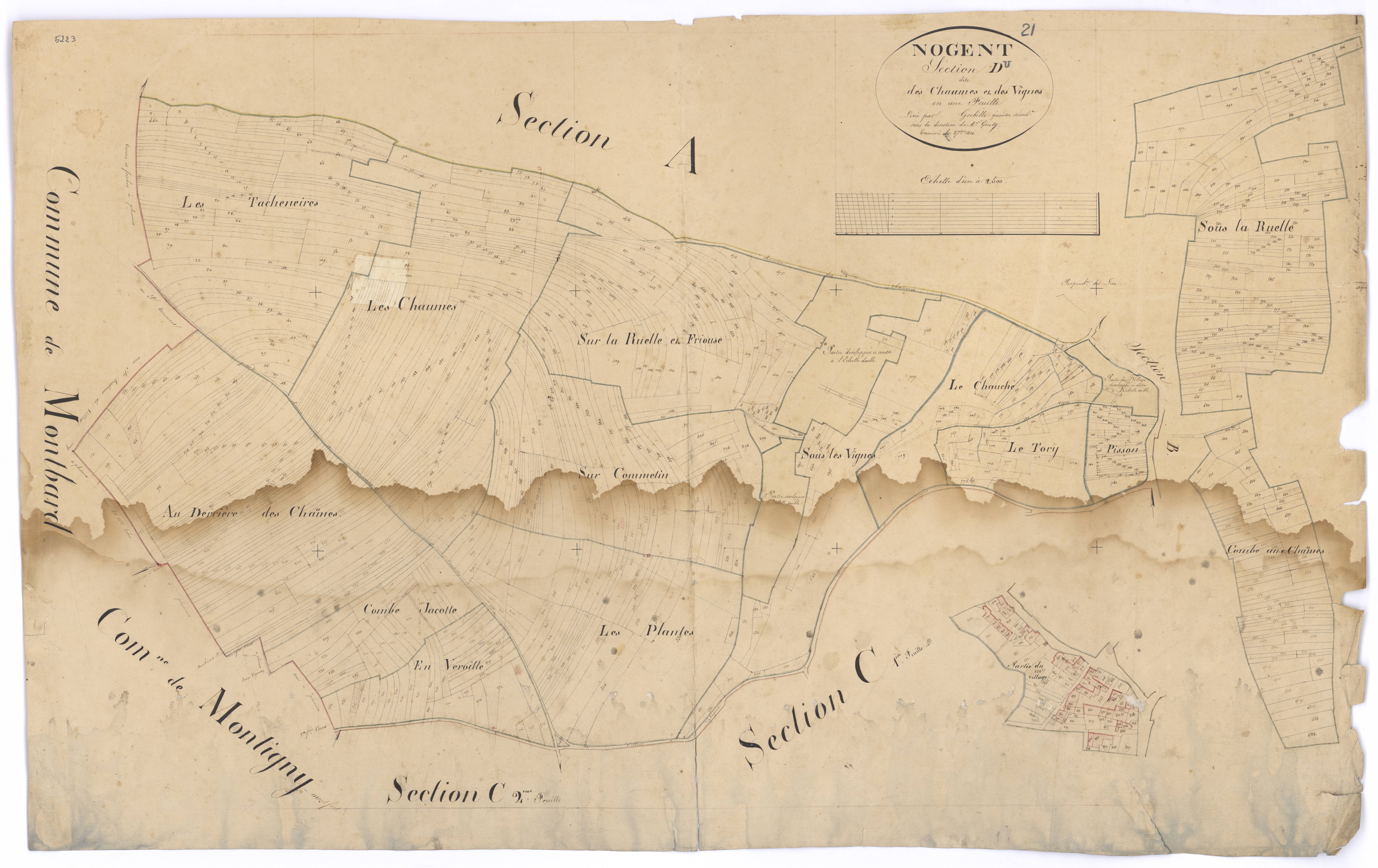 Nogent-lès-Montbard - Section D - 3 P PLAN 455/6
