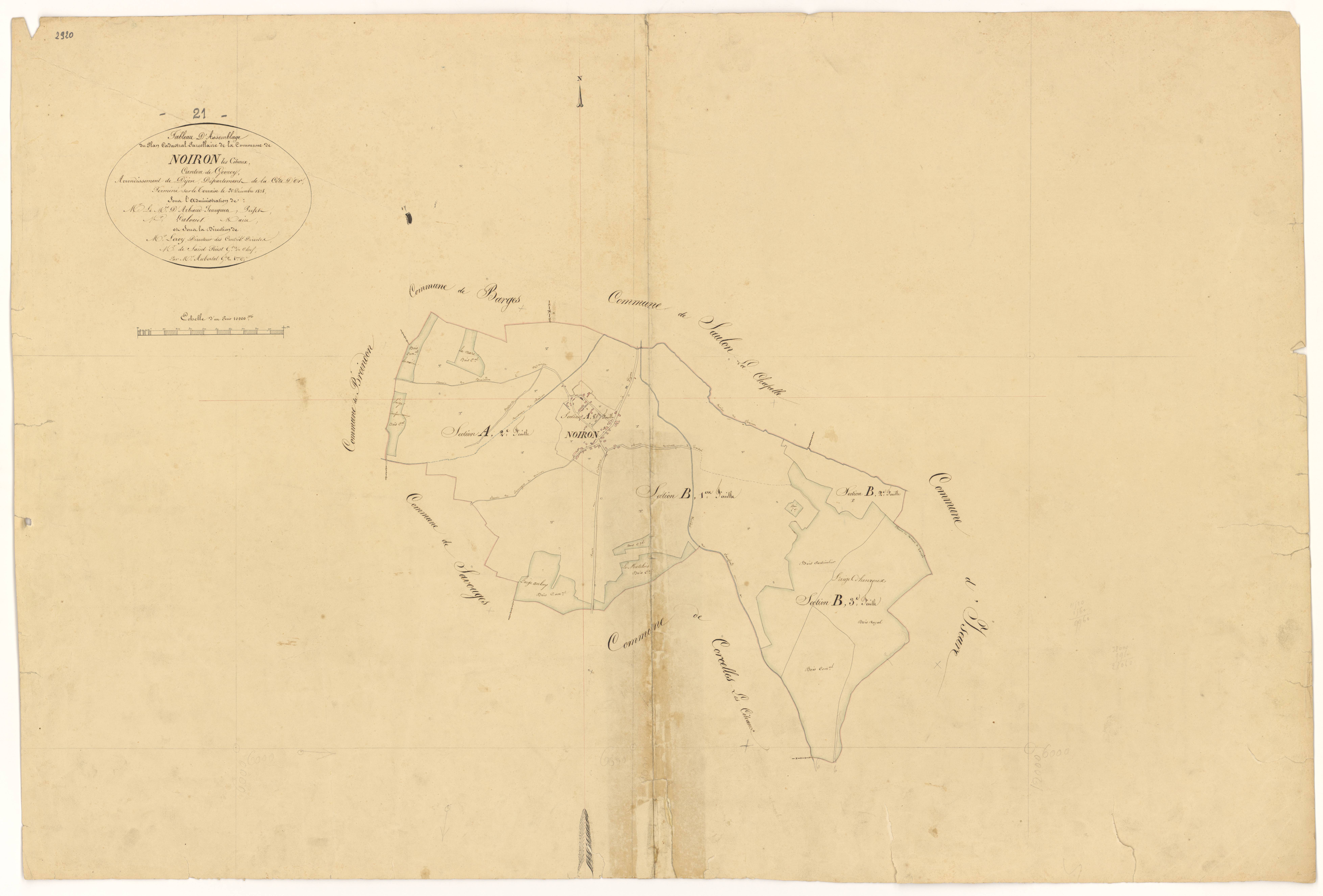 Noiron-sous-Gevrey - Tableau d'assemblage - 3 P PLAN 457/1