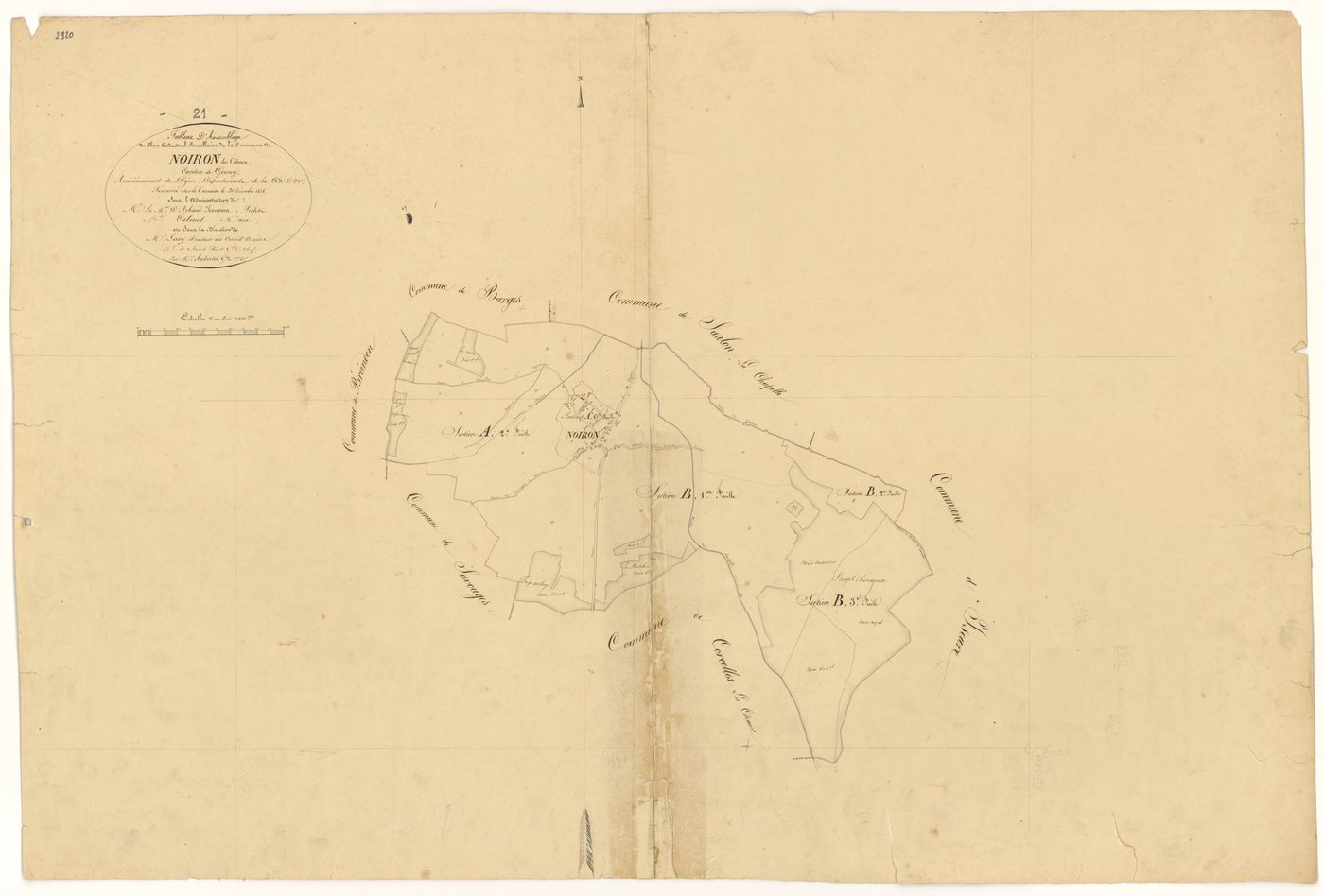 Noiron-sous-Gevrey - Tableau d'assemblage - 3 P PLAN 457/1
