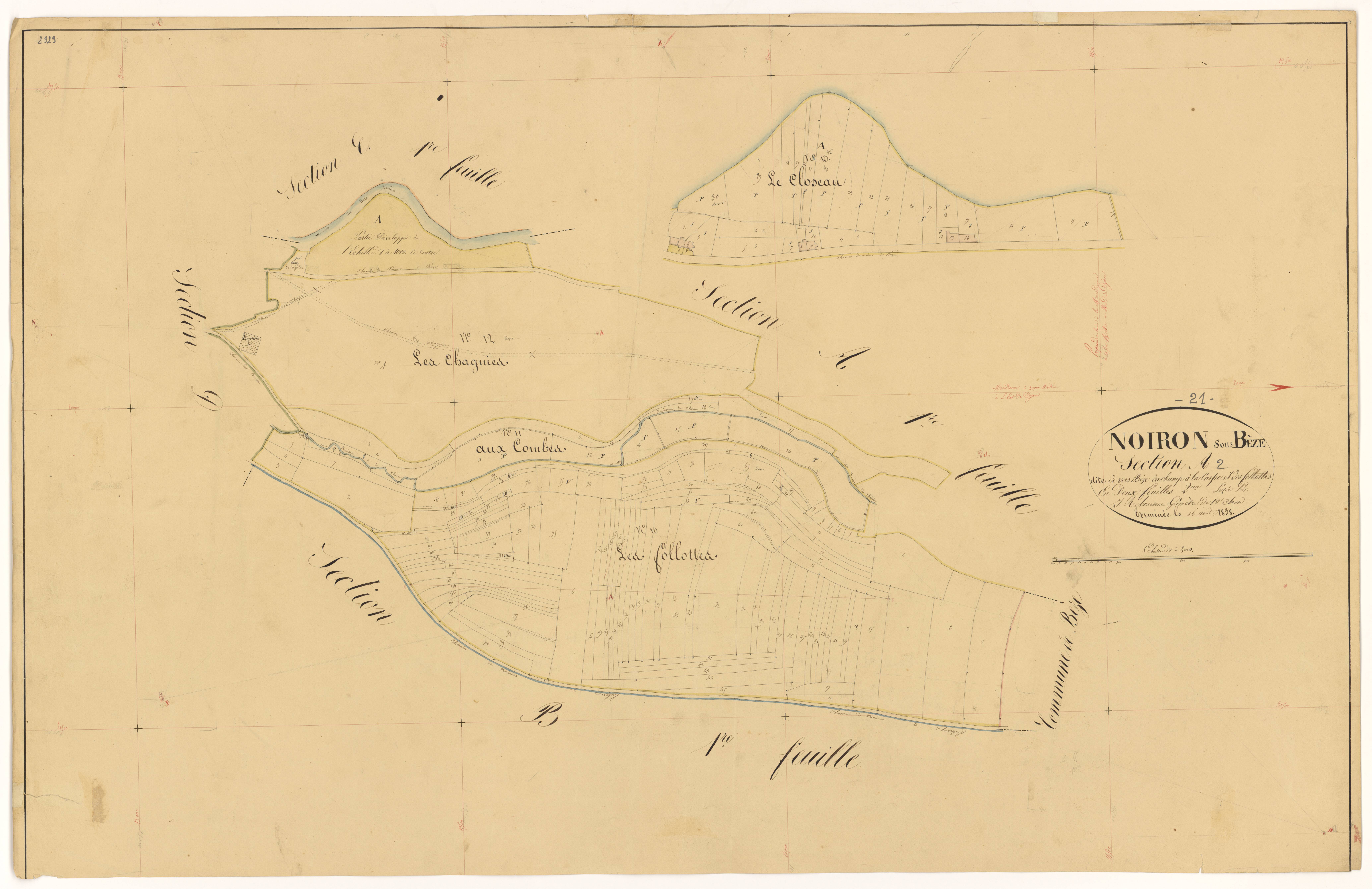 Noiron-sur-Bèze - Section A2 - 3 P PLAN 458/4