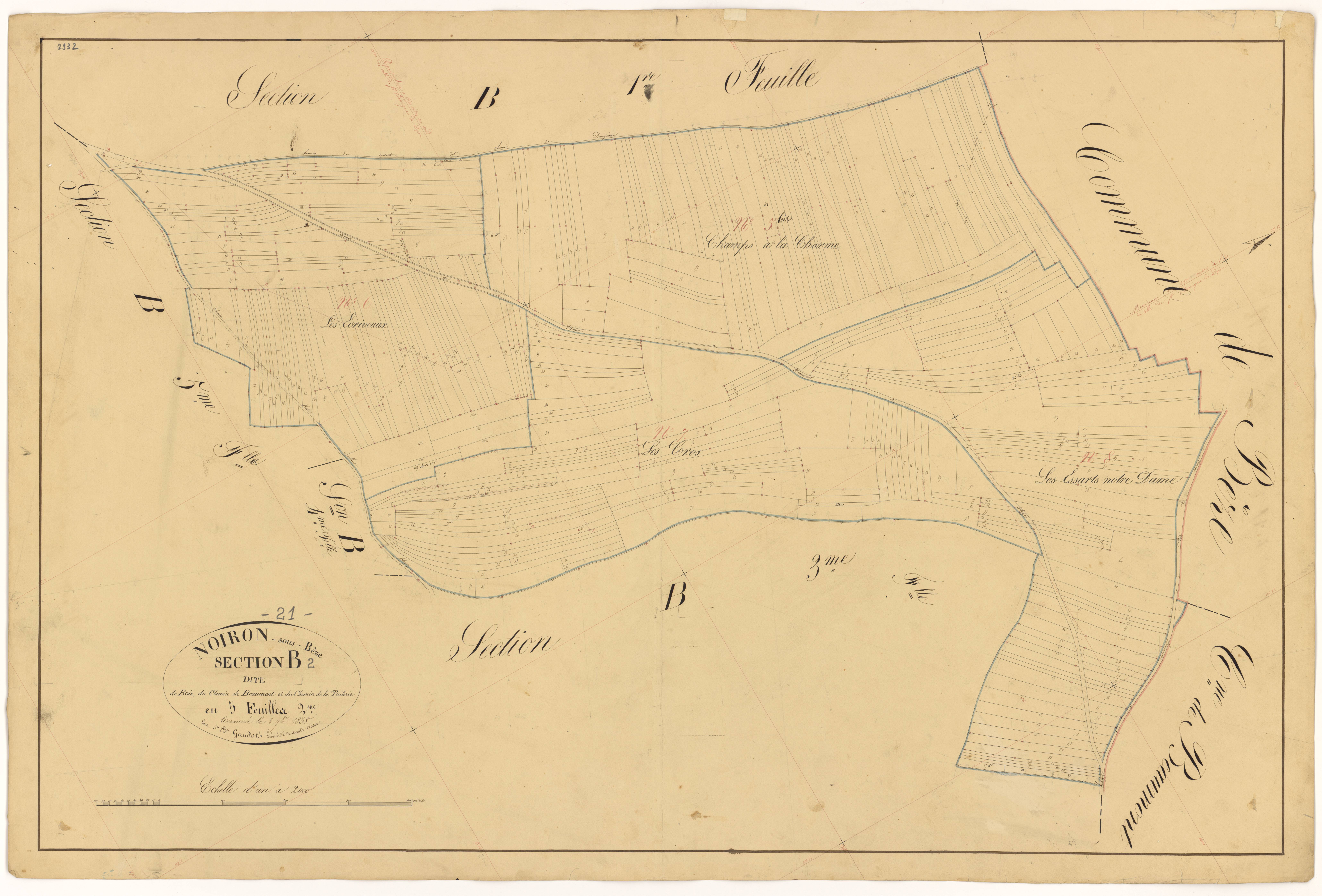Noiron-sur-Bèze - Section B2 - 3 P PLAN 458/7
