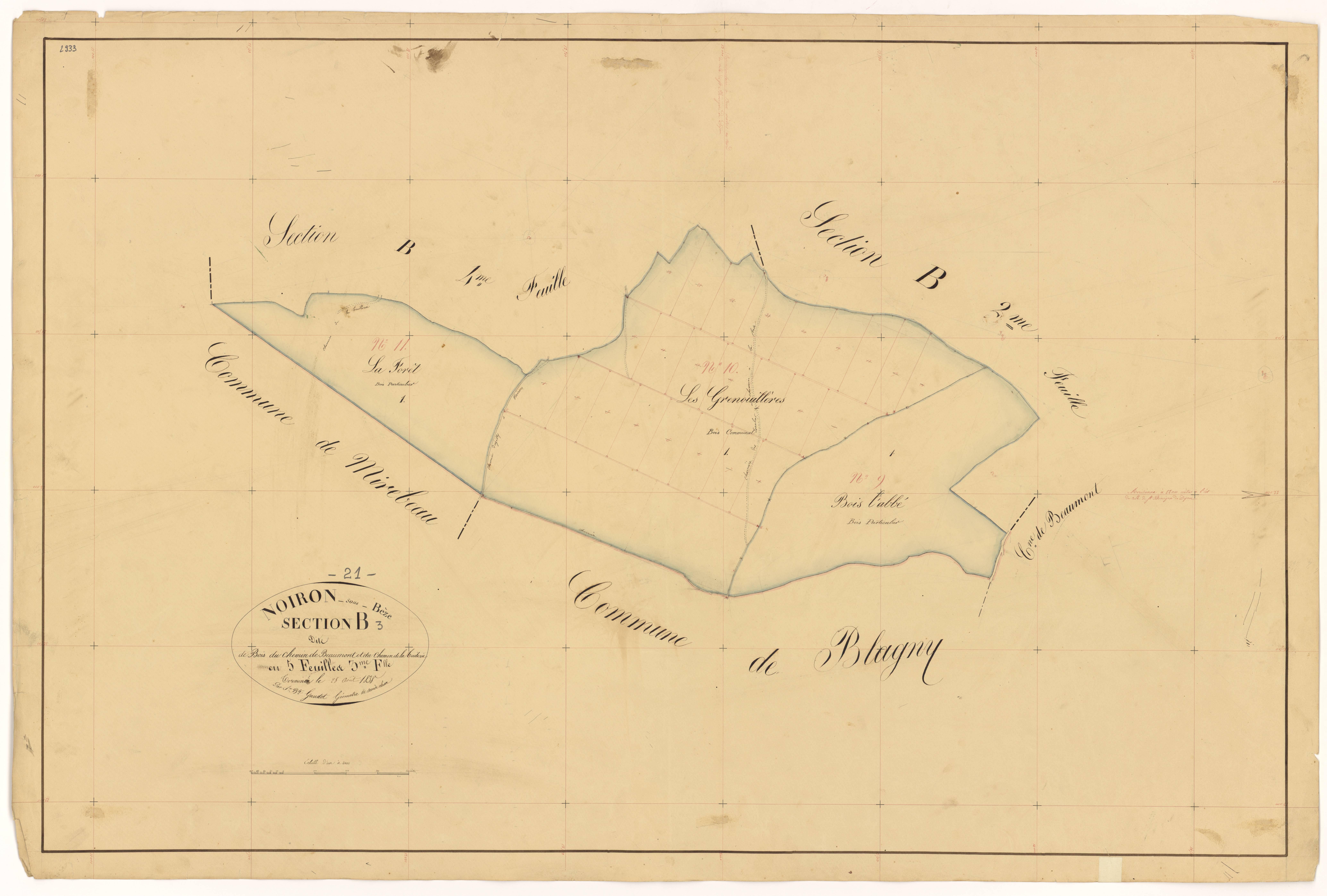 Noiron-sur-Bèze - Section B3 - 3 P PLAN 458/8