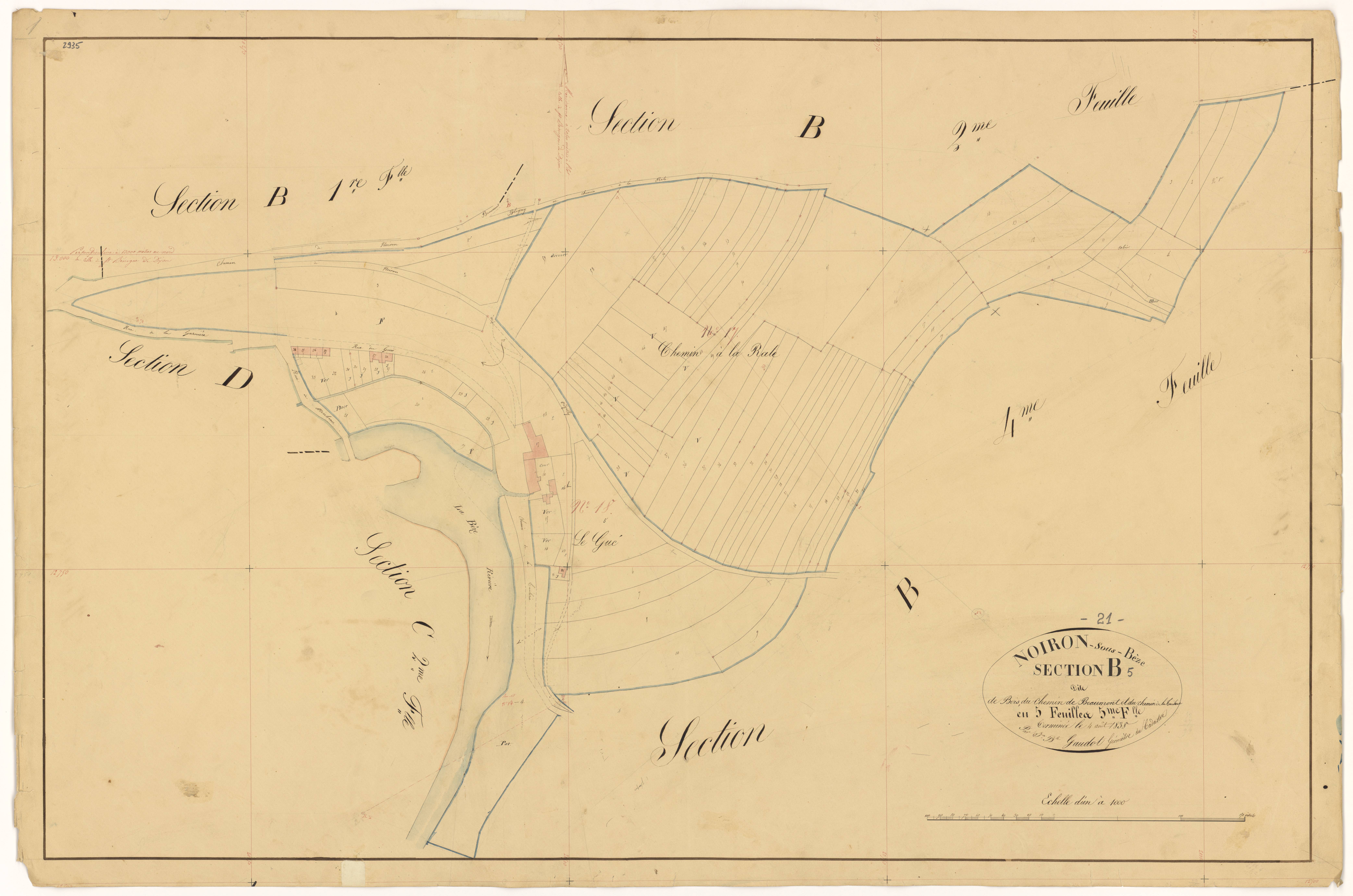 Noiron-sur-Bèze - Section B5 - 3 P PLAN 458/10