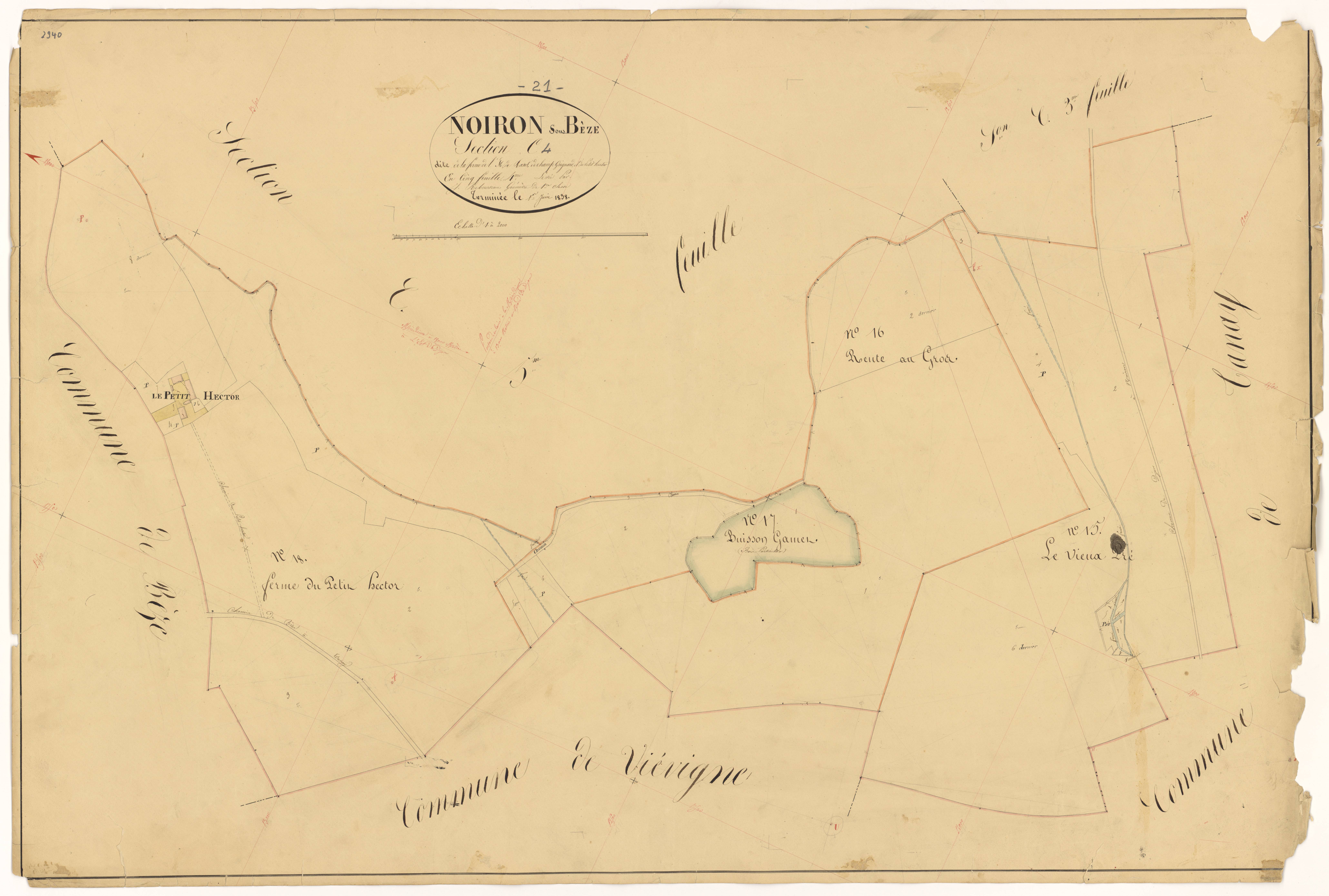 Noiron-sur-Bèze - Section C4 - 3 P PLAN 458/15