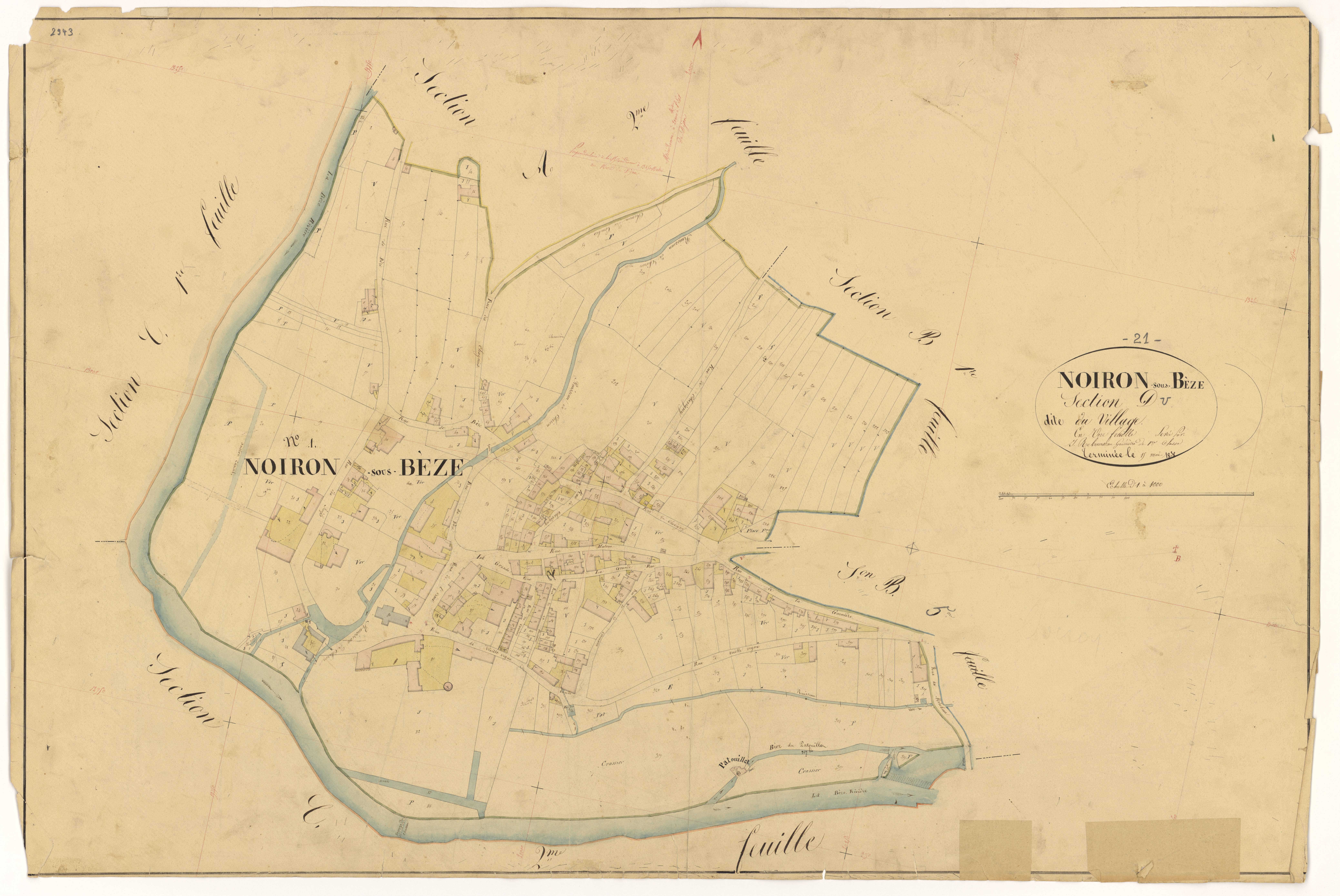 Noiron-sur-Bèze - Section D - 3 P PLAN 458/18