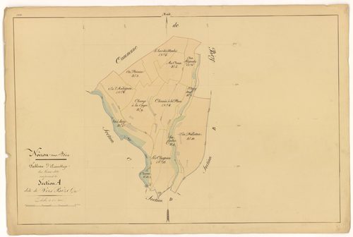 Noiron-sur-Bèze - Section A (tableau d'assemblage) - 3 P PLAN 458/2