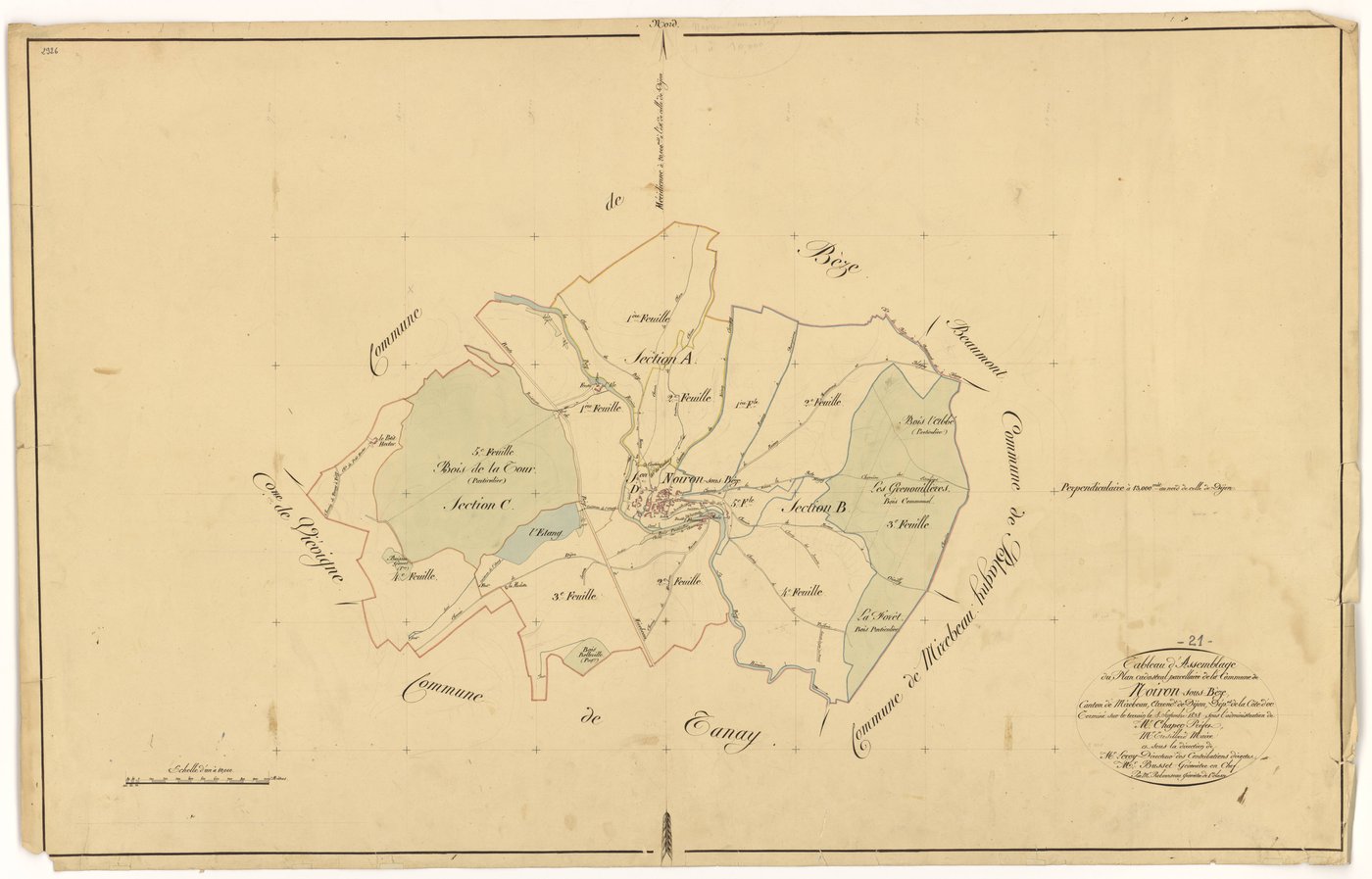 Noiron-sur-Bèze - Tableau d'assemblage - 3 P PLAN 458/1