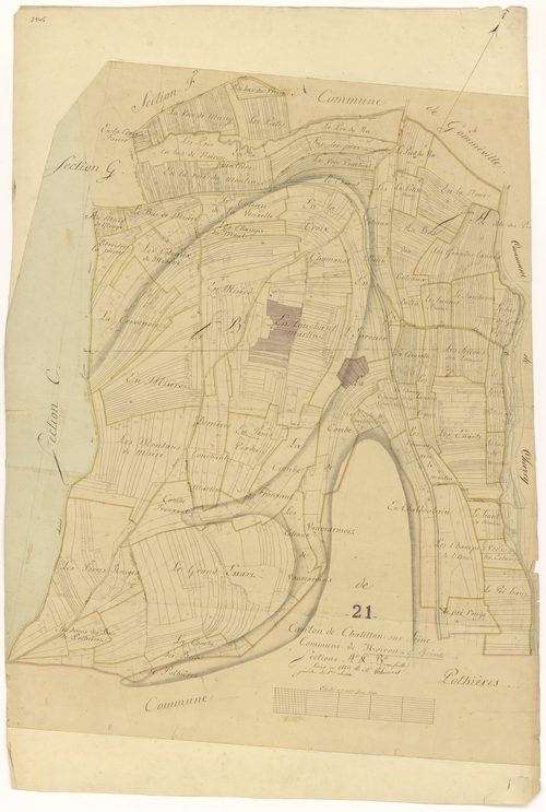 Noiron-sur-Seine - Sections A et B - 3 P PLAN 459/2