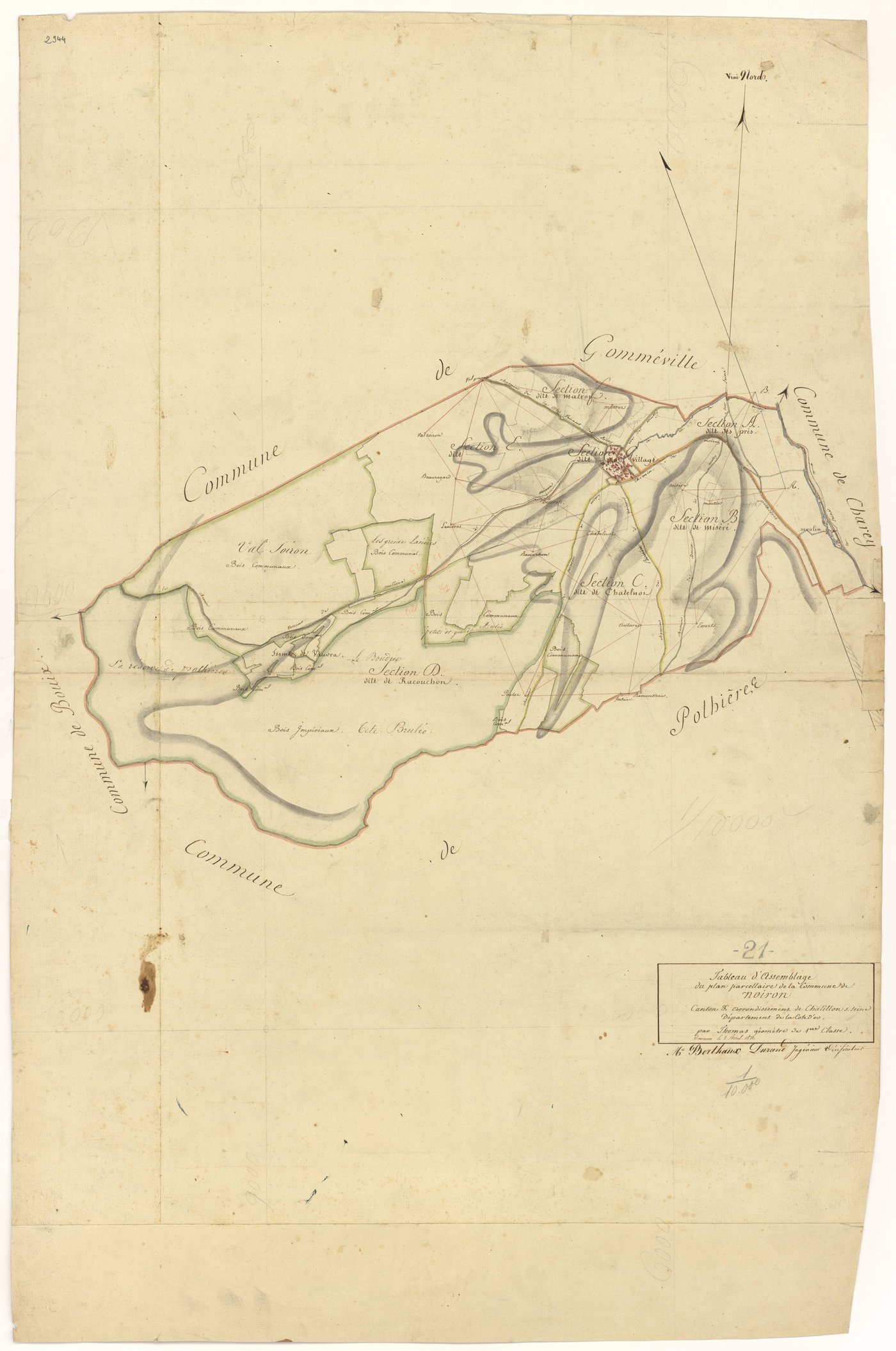 Noiron-sur-Seine - Tableau d'assemblage - 3 P PLAN 459/1