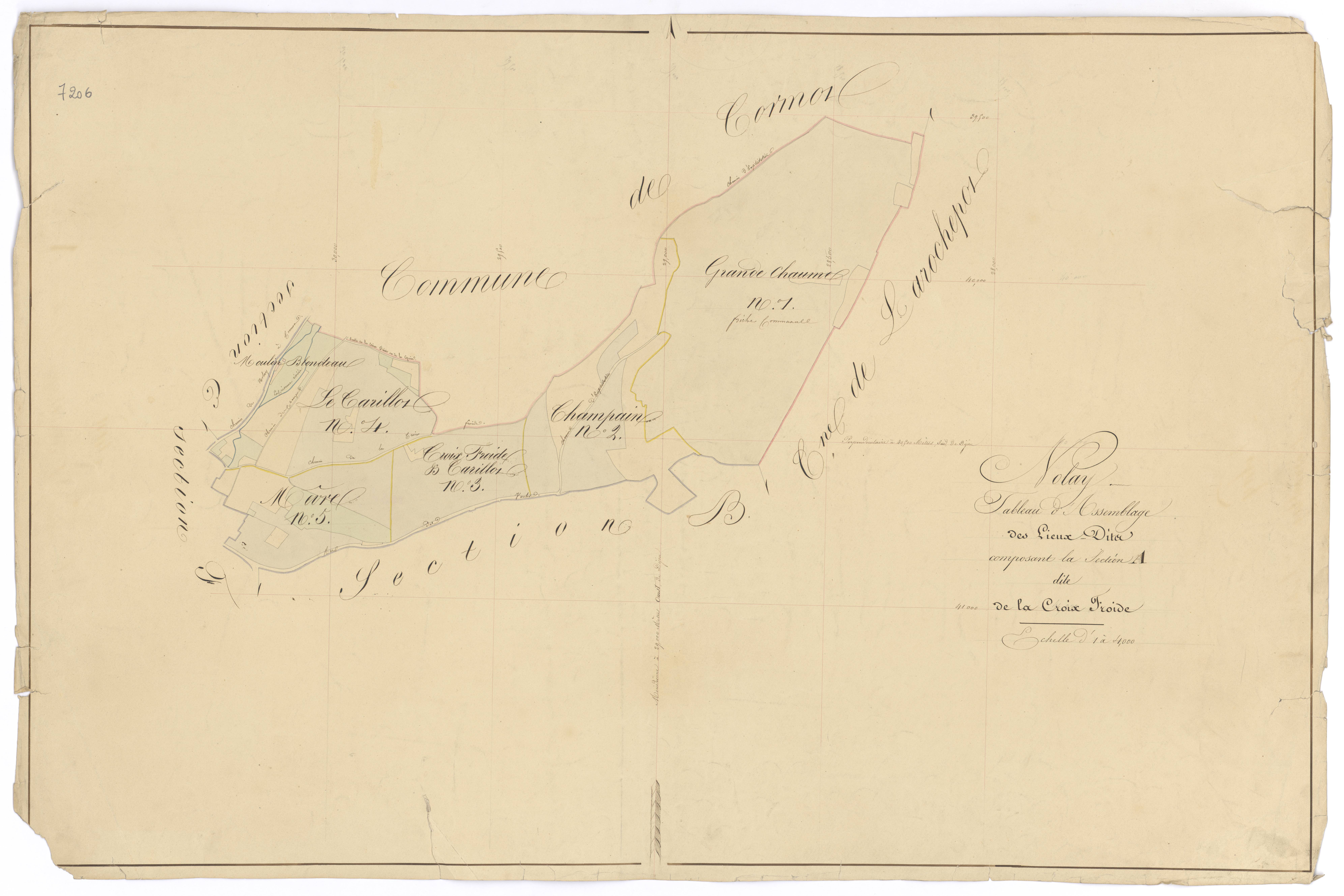 Nolay - Section A (tableau d'assemblage) - 3 P PLAN 460/2