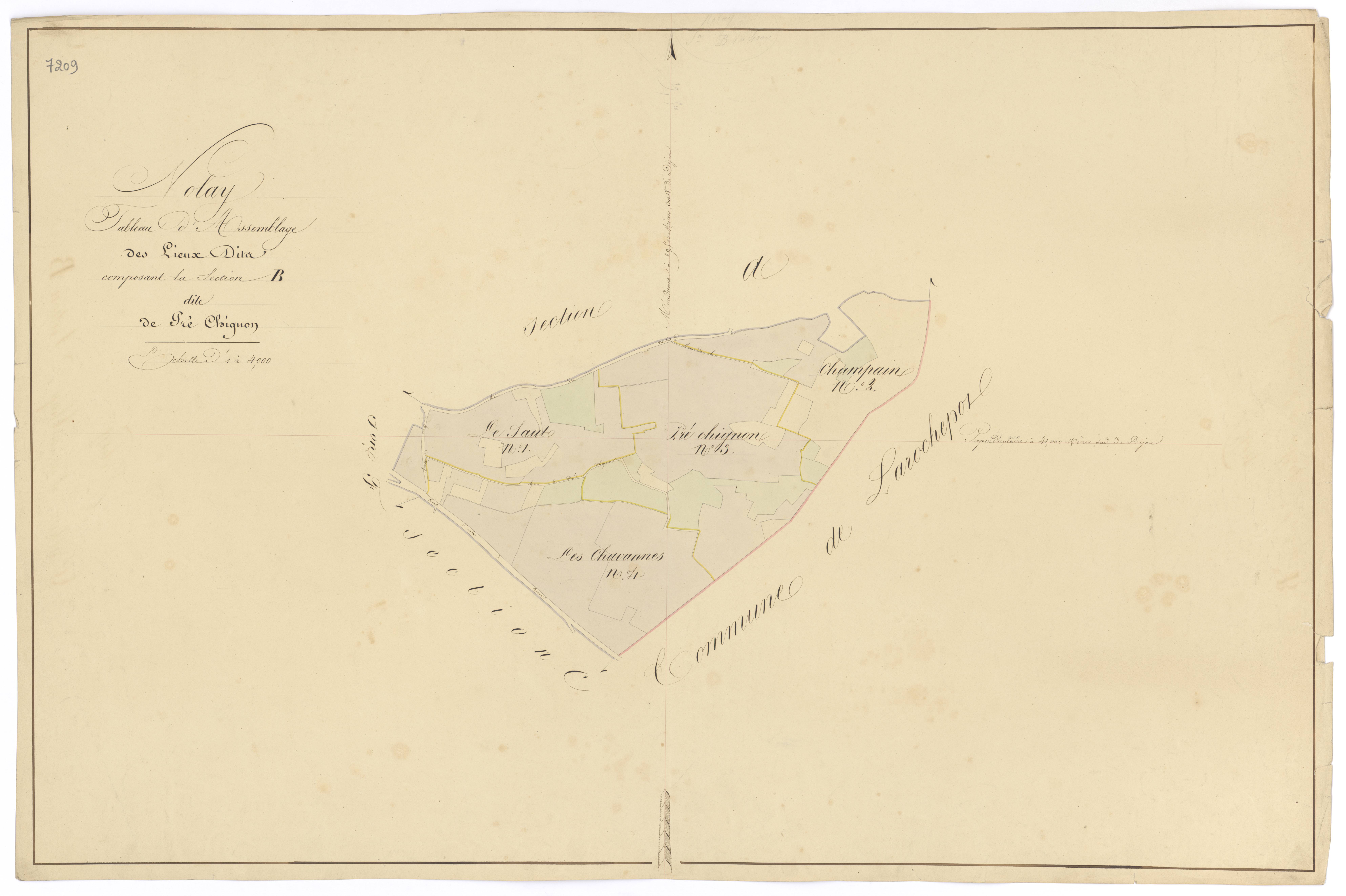Nolay - Section B (tableau d'assemblage) - 3 P PLAN 460/5