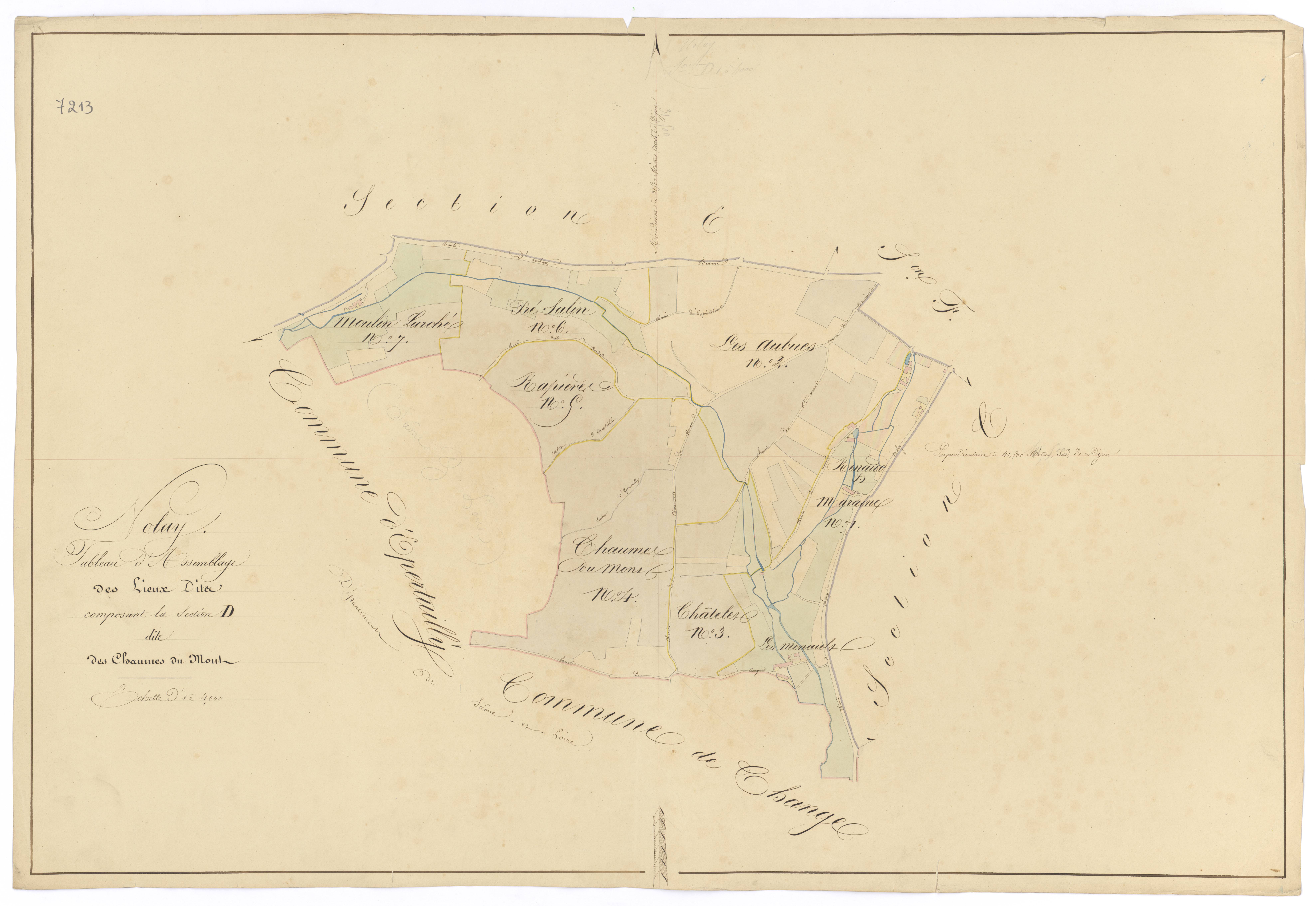 Nolay - Section D (tableau d'assemblage) - 3 P PLAN 460/9