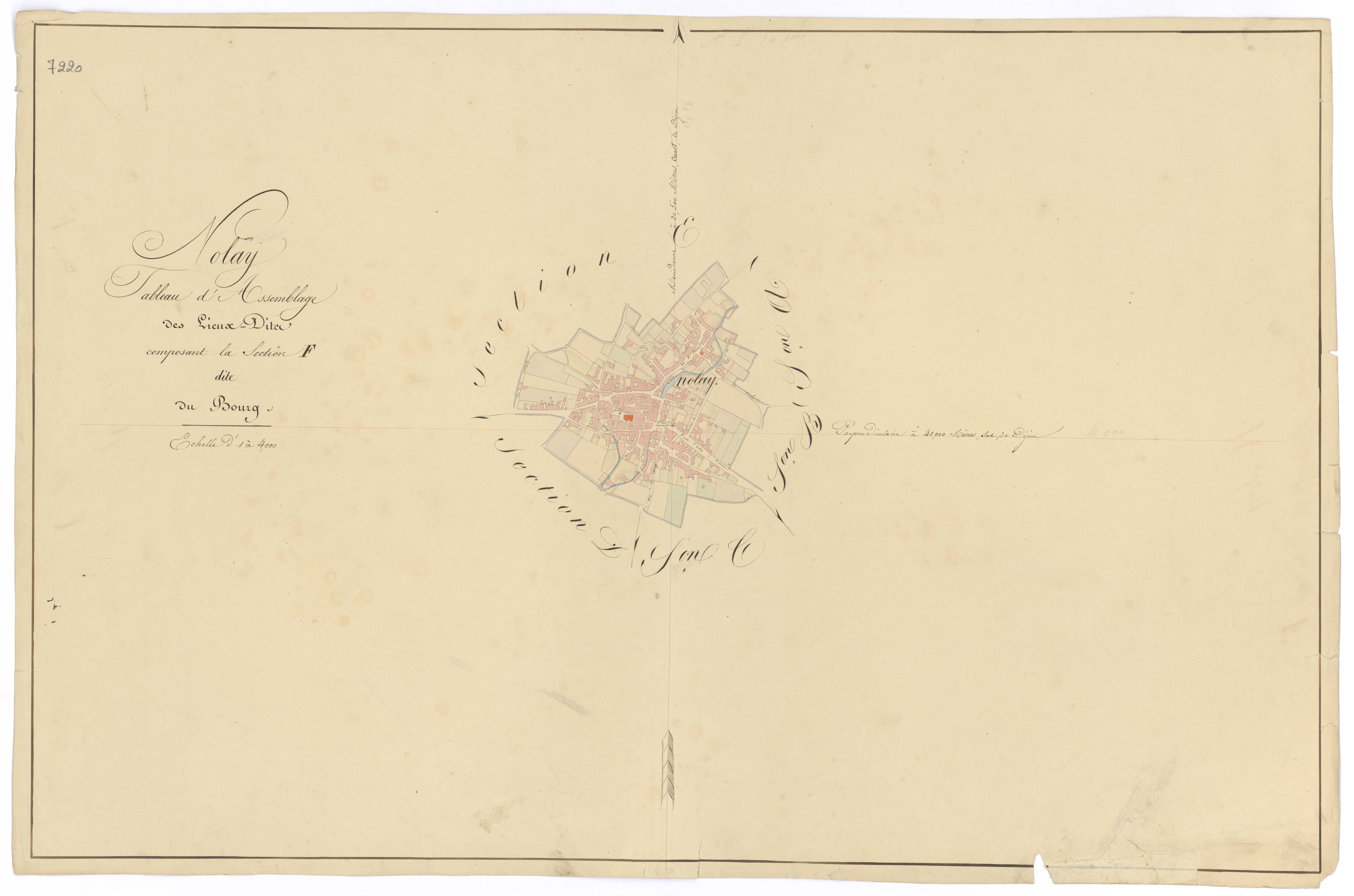 Nolay - Section F (tableau d'assemblage) - 3 P PLAN 460/16
