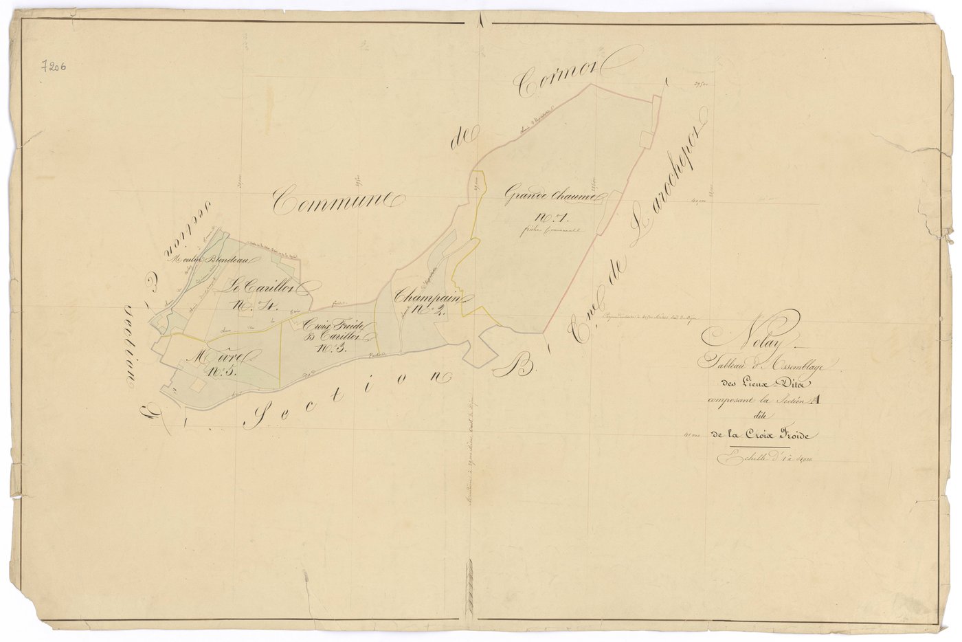 Nolay - Section A (tableau d'assemblage) - 3 P PLAN 460/2