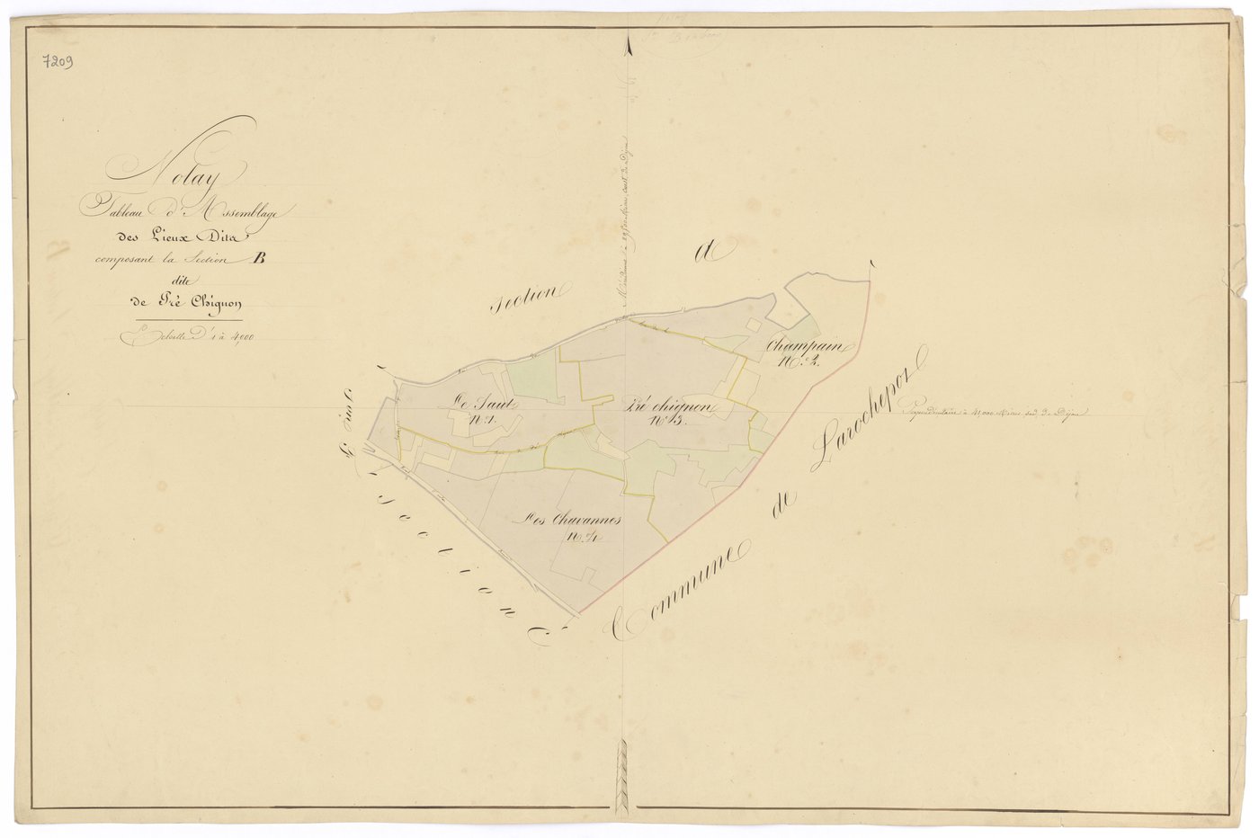 Nolay - Section B (tableau d'assemblage) - 3 P PLAN 460/5