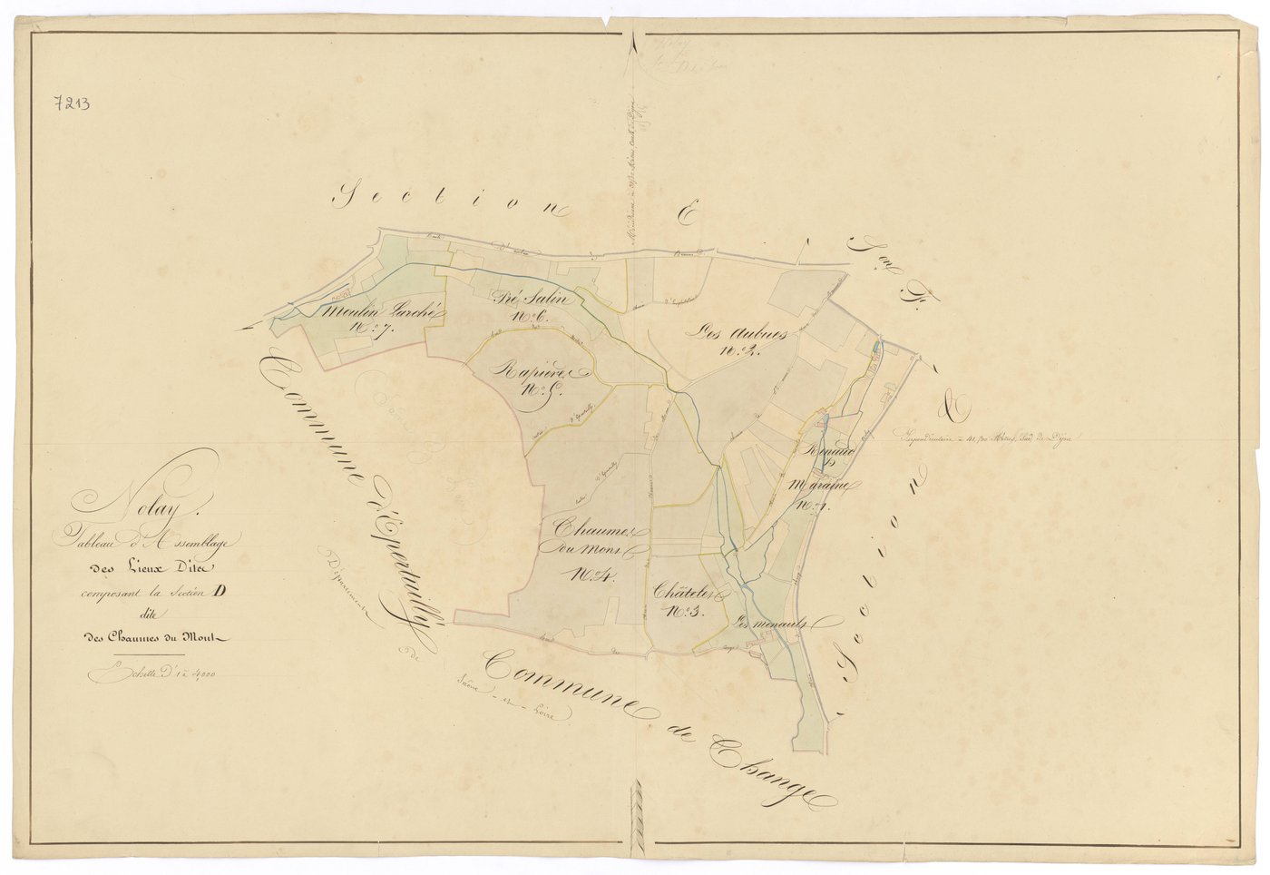 Nolay - Section D (tableau d'assemblage) - 3 P PLAN 460/9