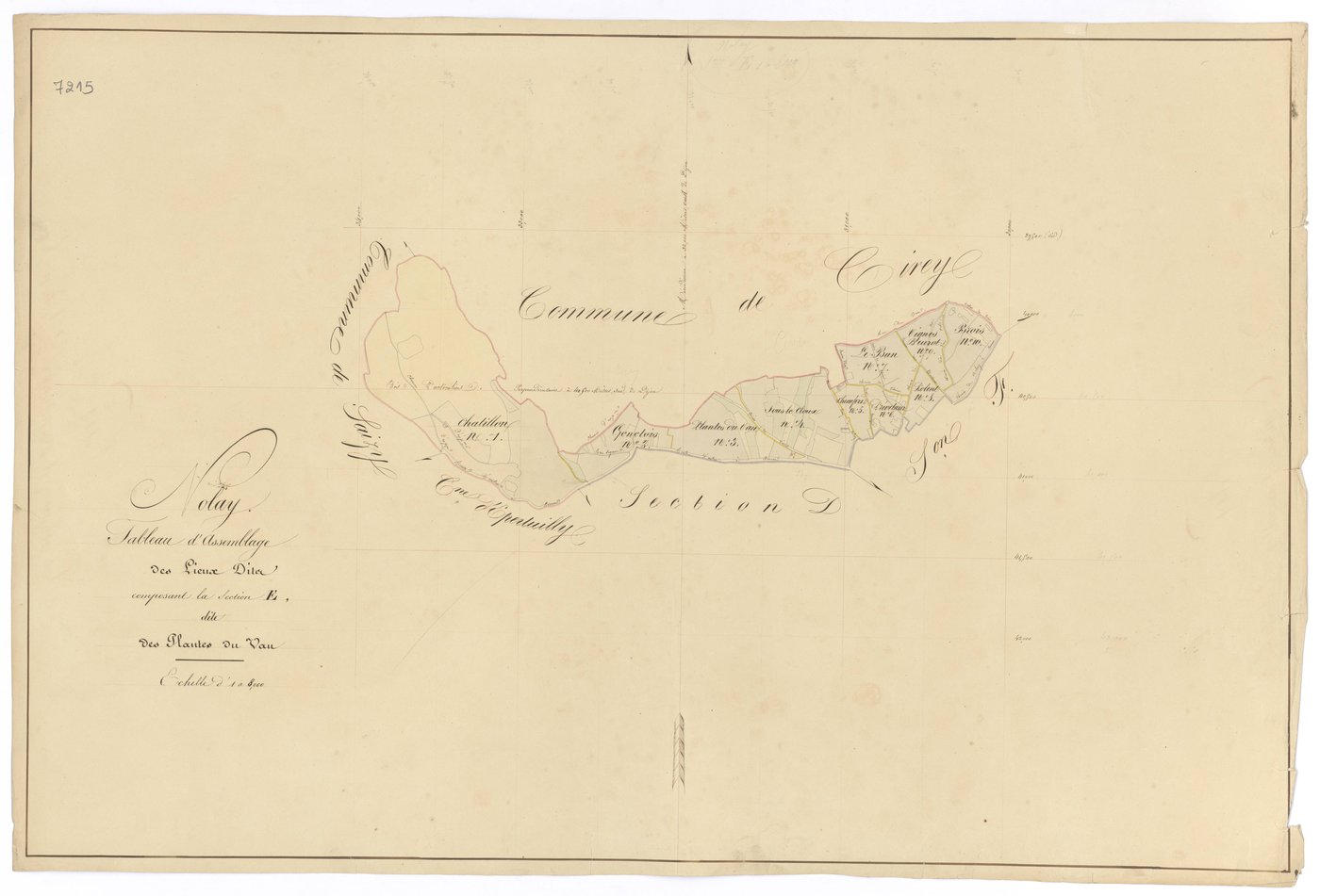 Nolay - Section E (tableau d'assemblage) - 3 P PLAN 460/11