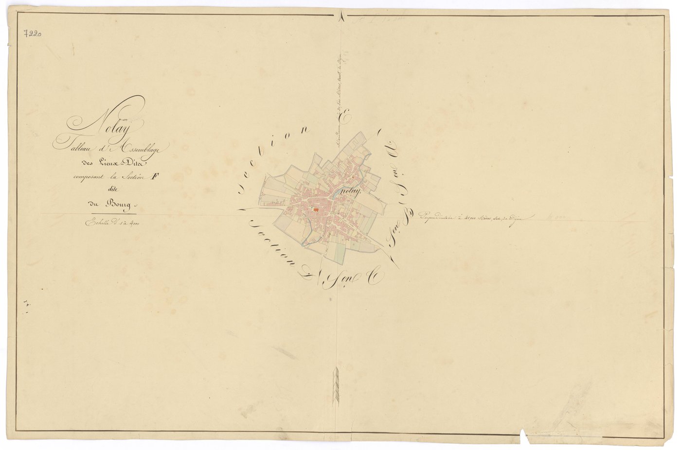 Nolay - Section F (tableau d'assemblage) - 3 P PLAN 460/16