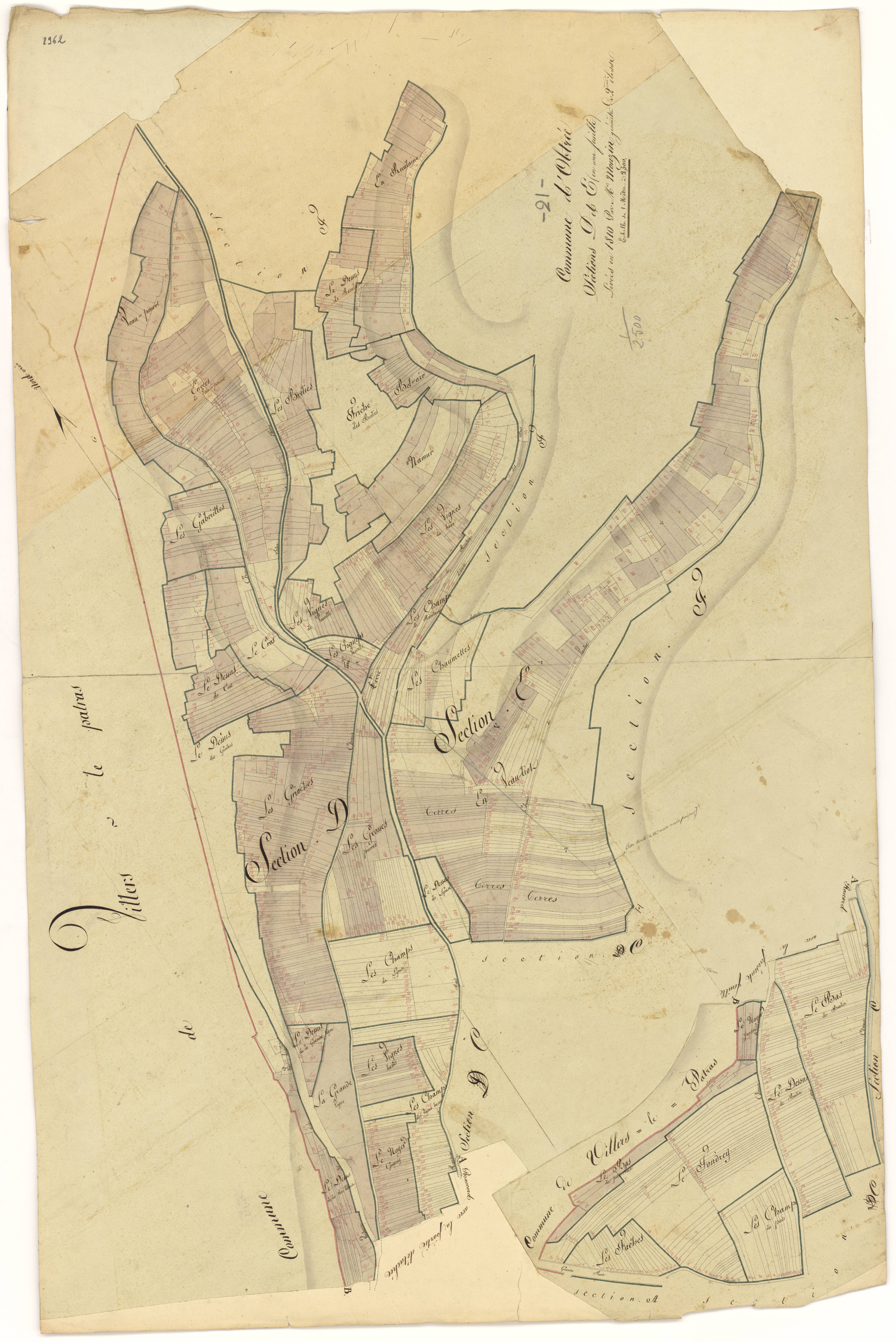 Obtrée - Sections D et E - 3 P PLAN 464/5