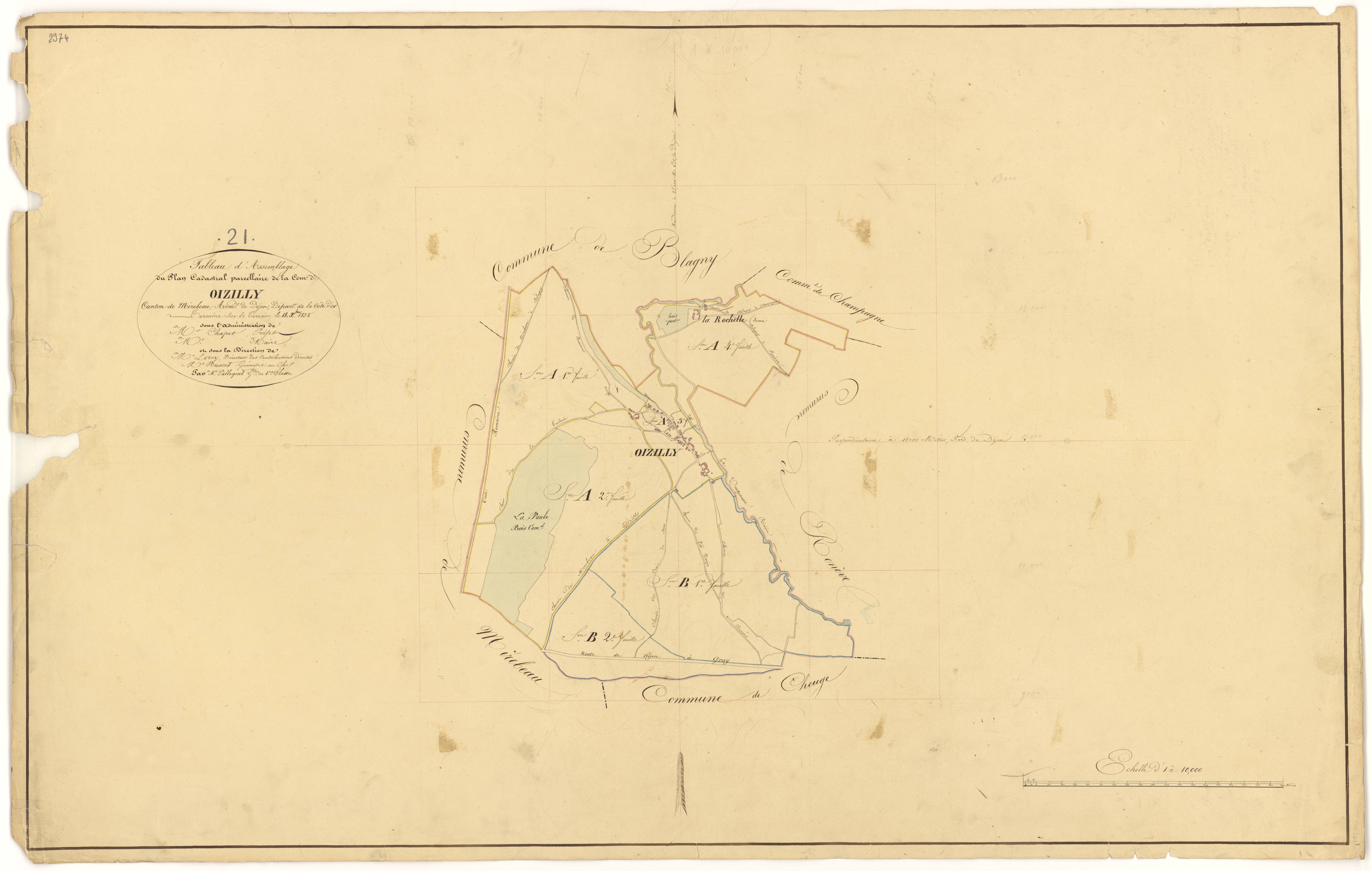 Oisilly - Tableau d'assemblage - 3 P PLAN 466/1